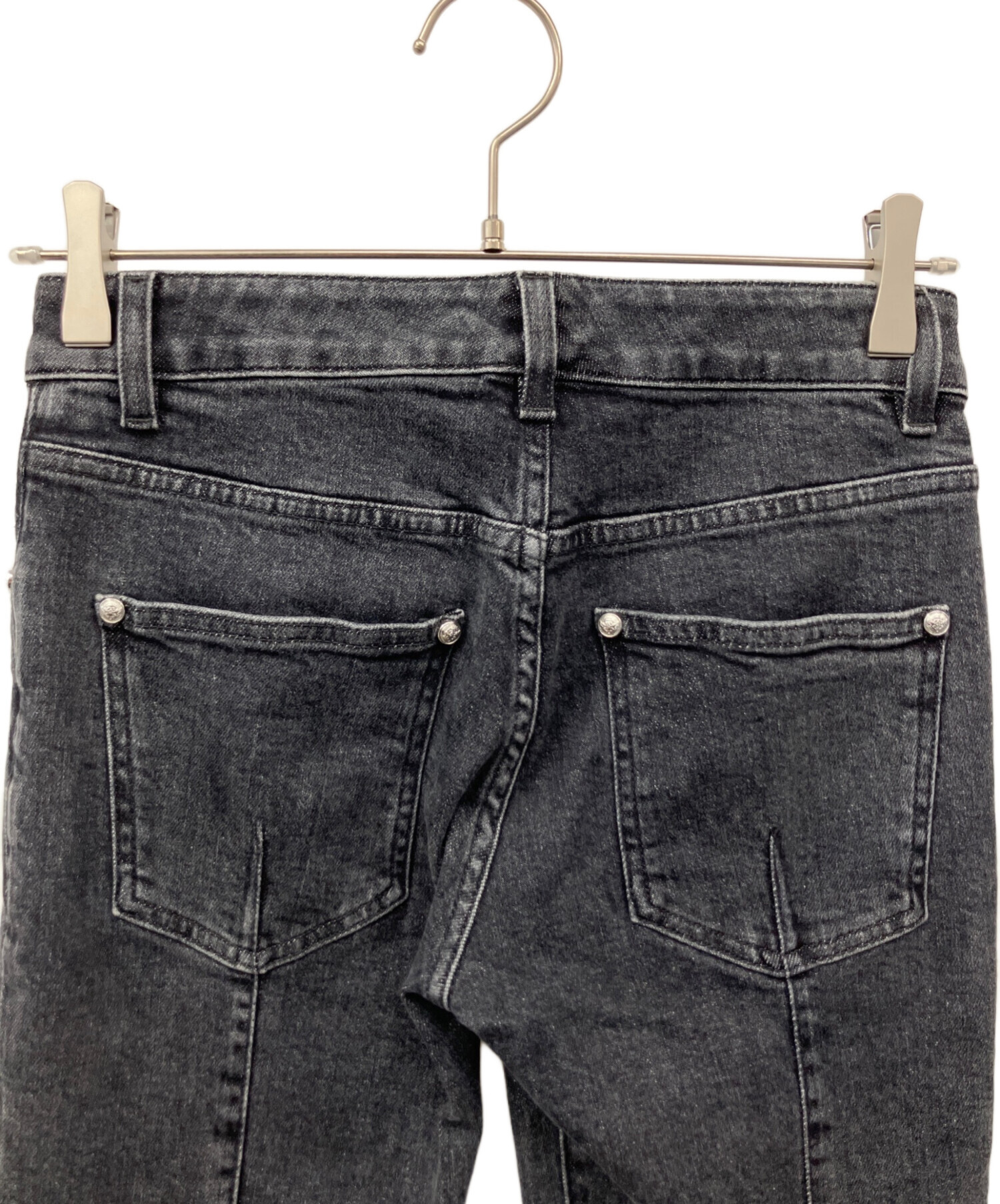 中古・古着通販】BALMAIN (バルマン) バイカーデニムパンツ ブラック