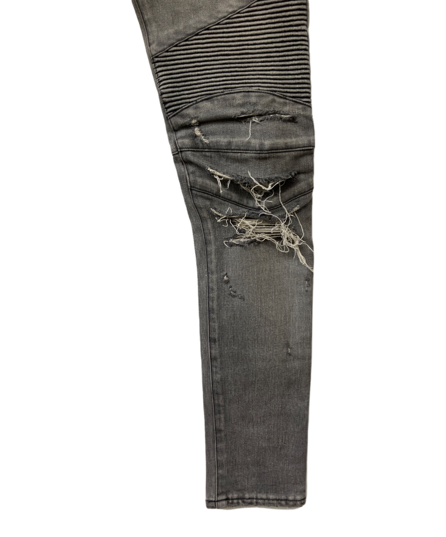 中古・古着通販】BALMAIN (バルマン) バイカーデニムパンツ ブラック