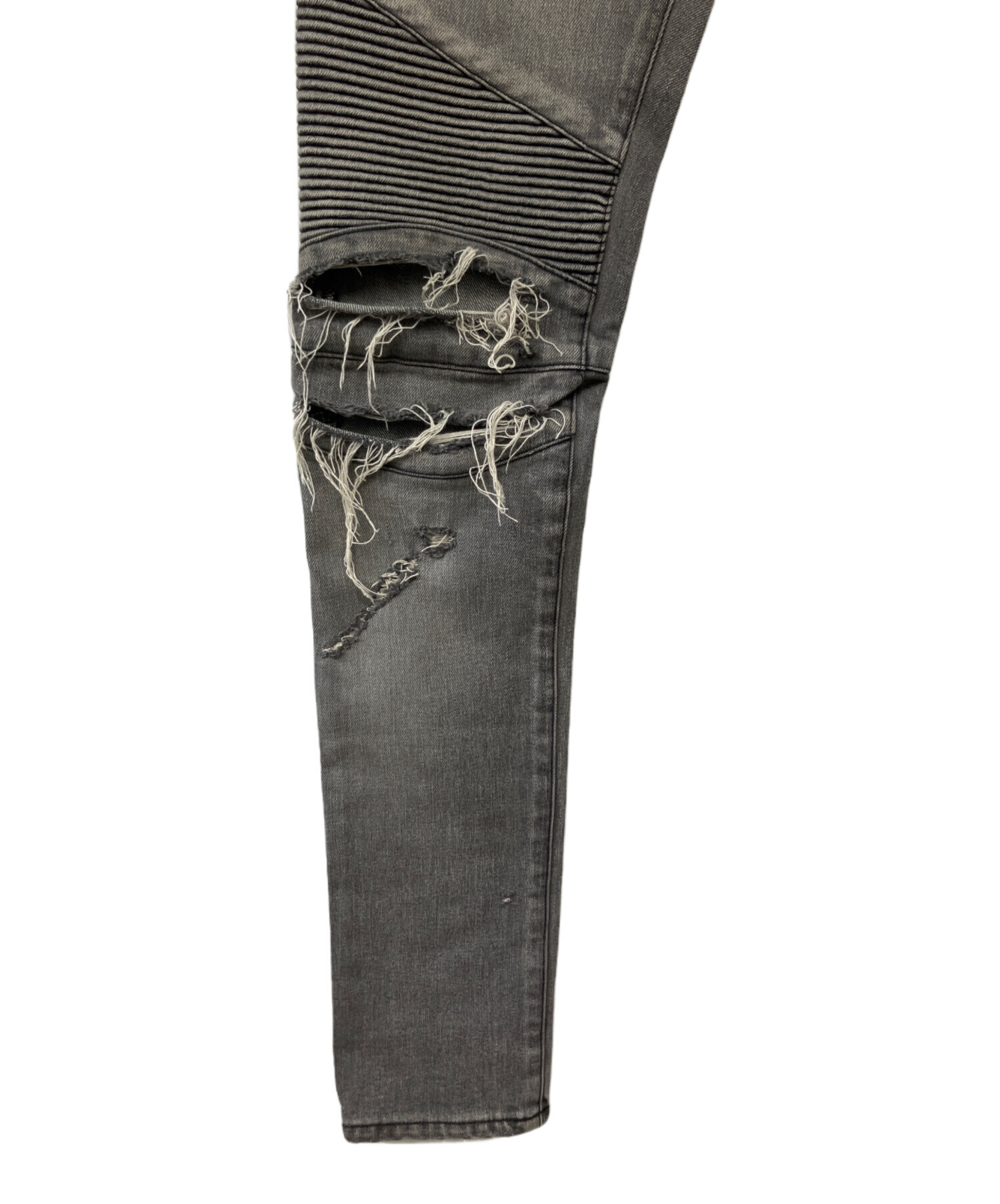 中古・古着通販】BALMAIN (バルマン) バイカーデニムパンツ ブラック