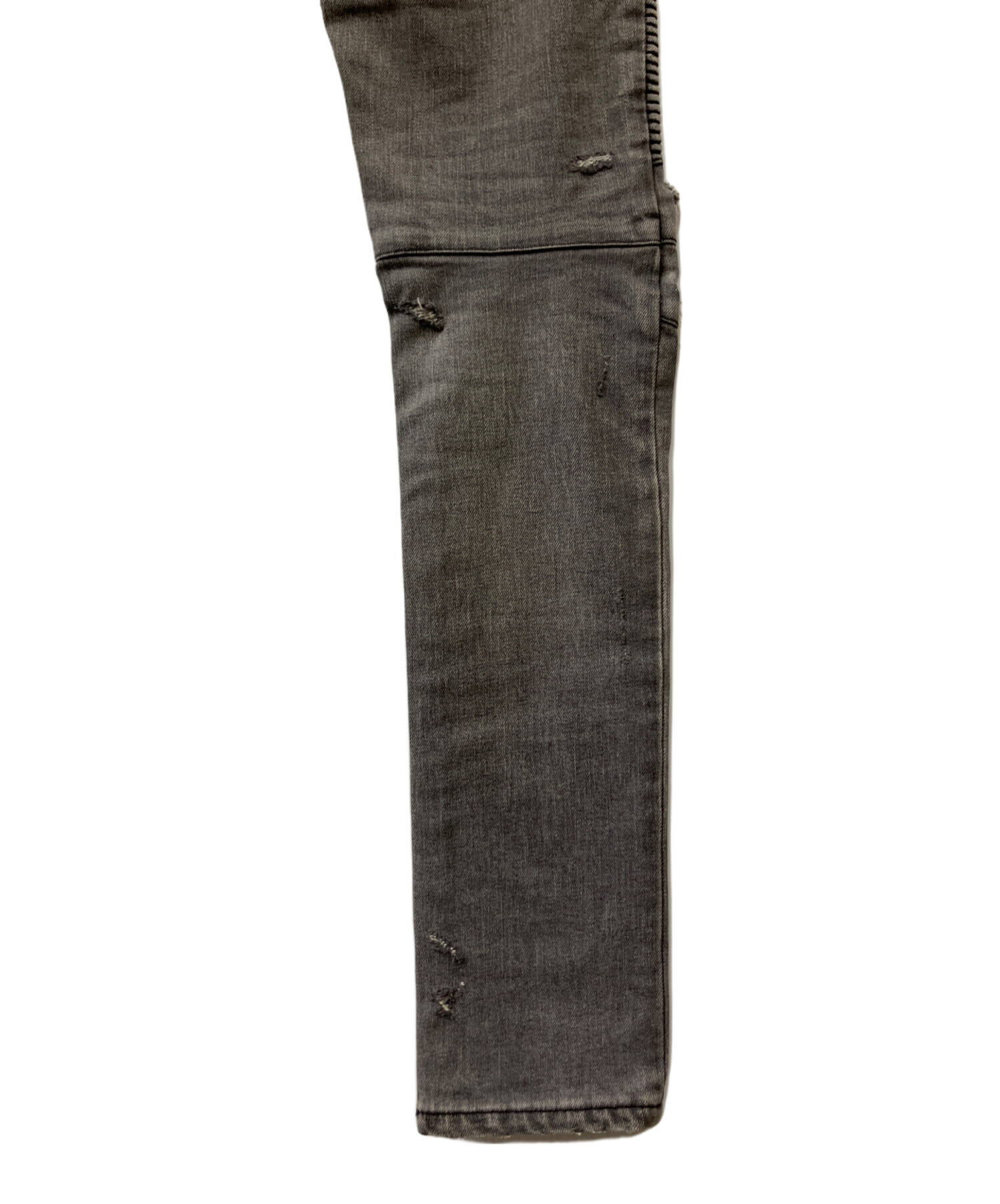 BALMAIN バイカーデニム　グレー スリムフィット デニムパンツ　28 中古・古着通販】BALMAIN (バルマン) バイカーデニムパンツ ブラック