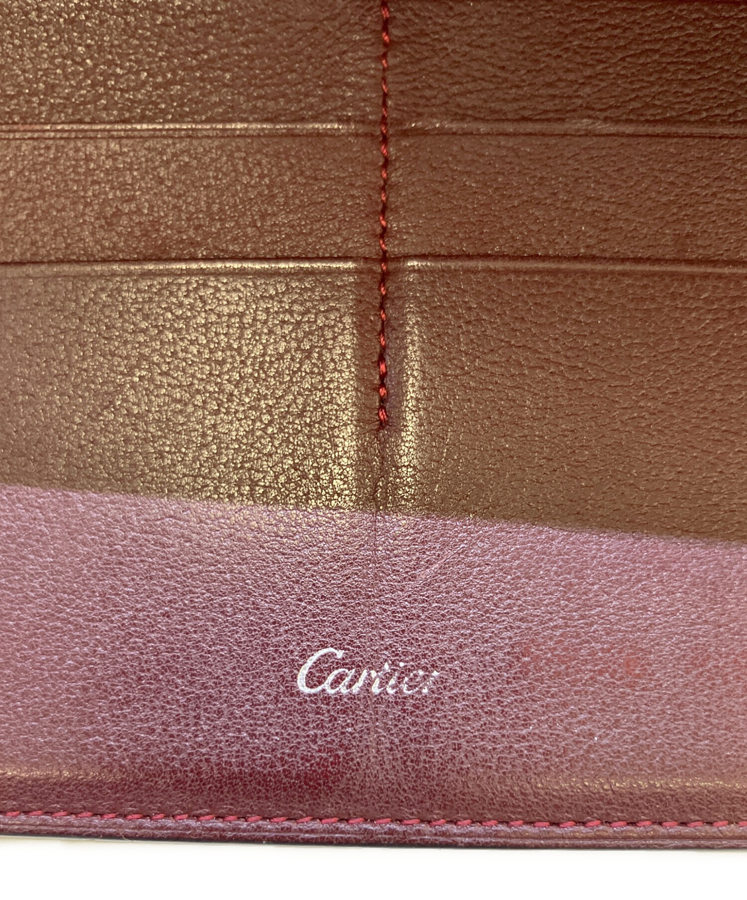 中古・古着通販】Cartier (カルティエ) 長財布 ブラック×レッド