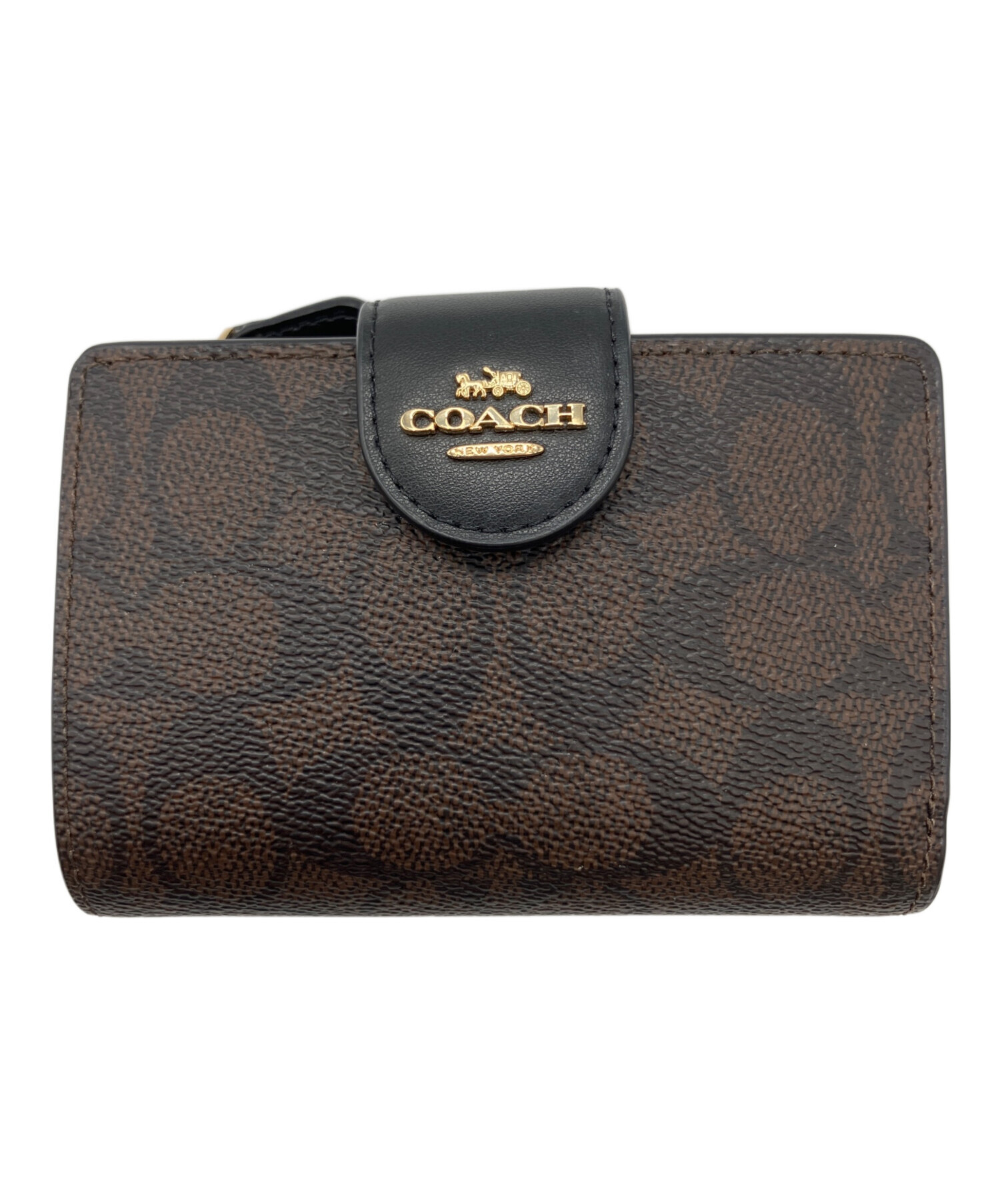 COACH コーチ 三つ折り財布 ブラウン ブラック 【公式通販】