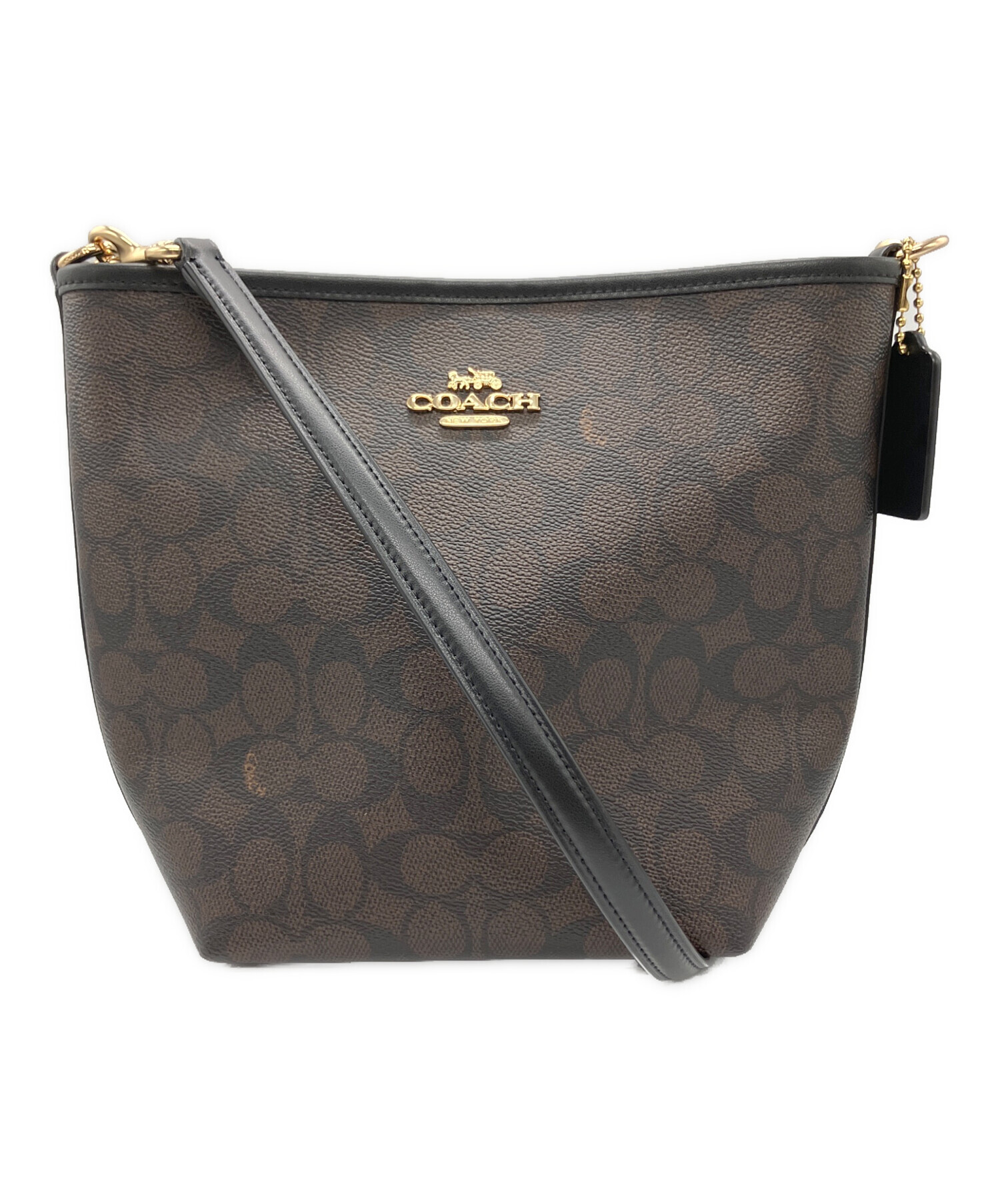 中古・古着通販】COACH (コーチ) ショルダーバッグ ブラック×ブラウン 