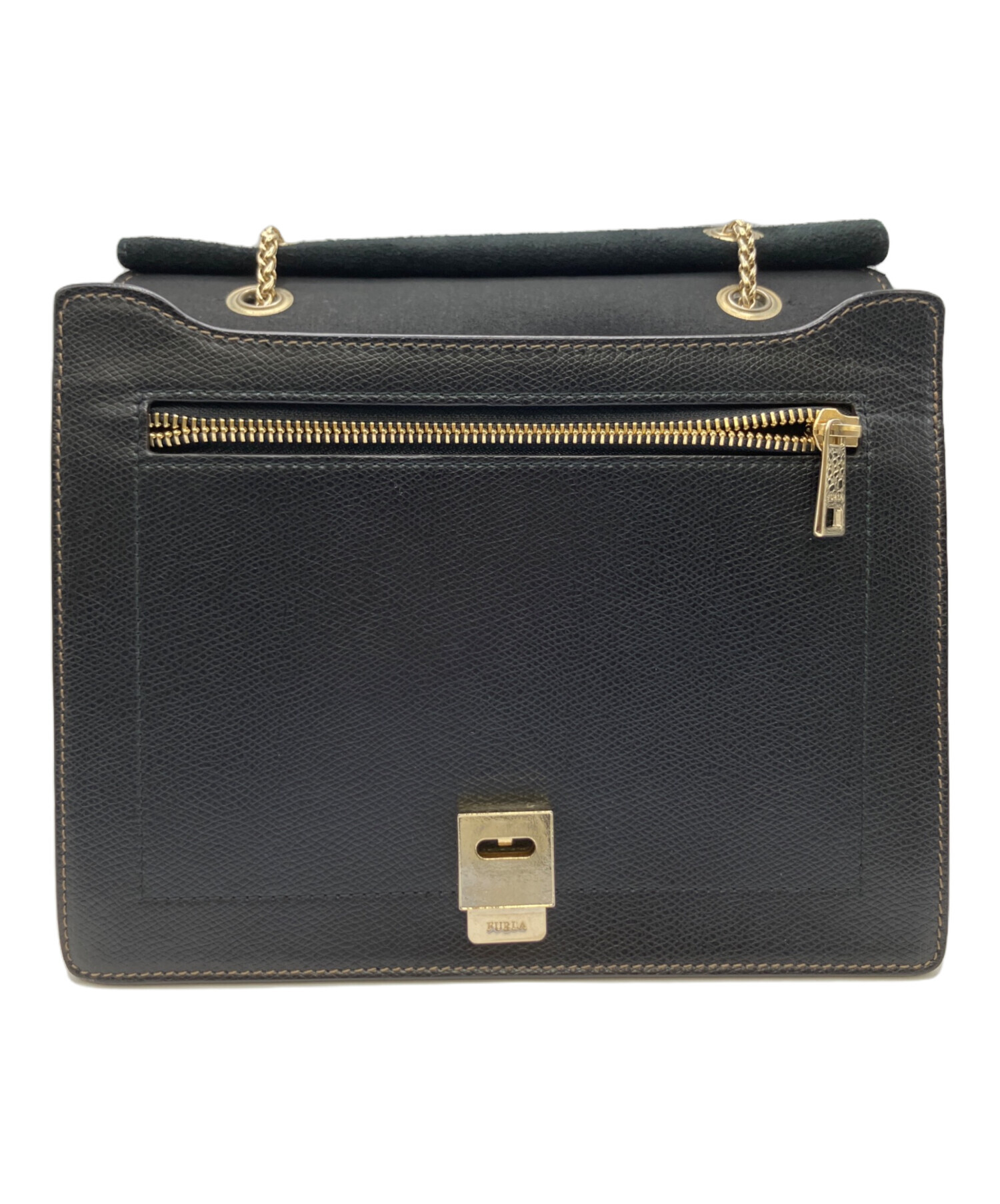中古・古着通販】FURLA (フルラ) チェーンショルダーバッグ ブラック
