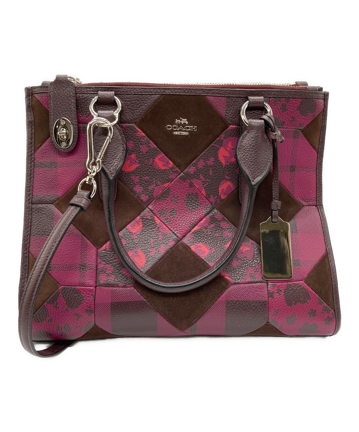 中古・古着通販】COACH (コーチ) ハンドバッグ ワインレッド｜ブランド 