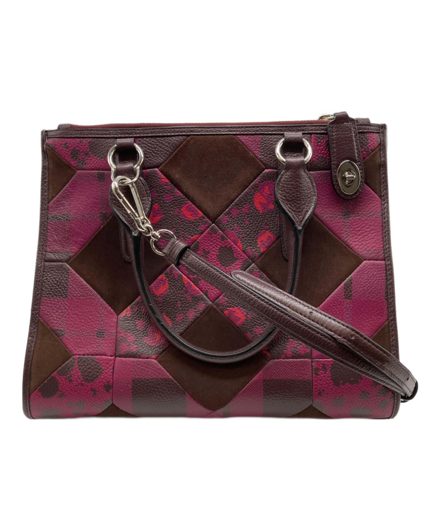 中古・古着通販】COACH (コーチ) ハンドバッグ ワインレッド｜ブランド 