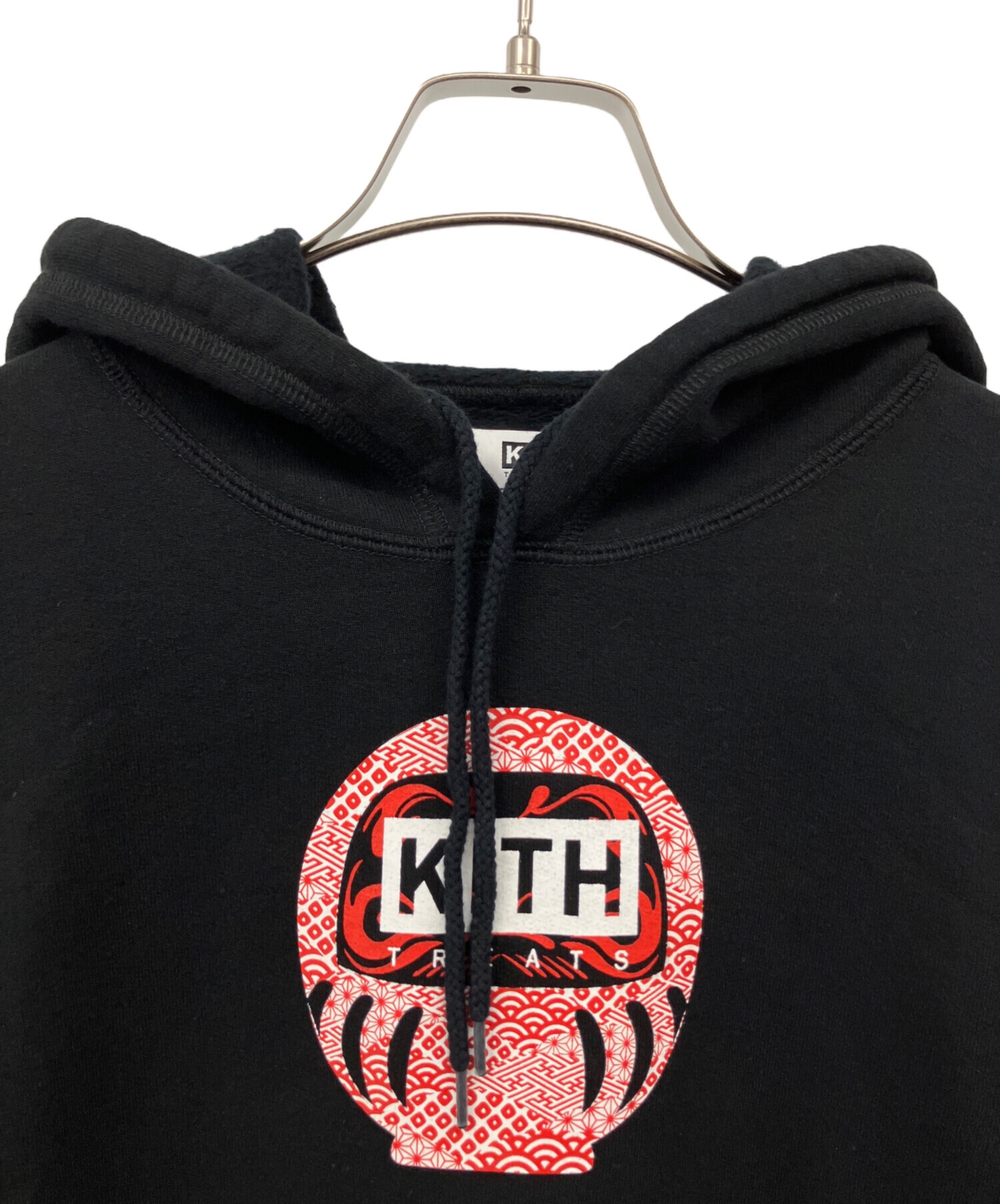 中古・古着通販】KITH (キス) プルオーバーパーカー ブラック サイズ:M 中古・古着通販】KITH (キス) プルオーバーパーカー ブラック サイズ:M