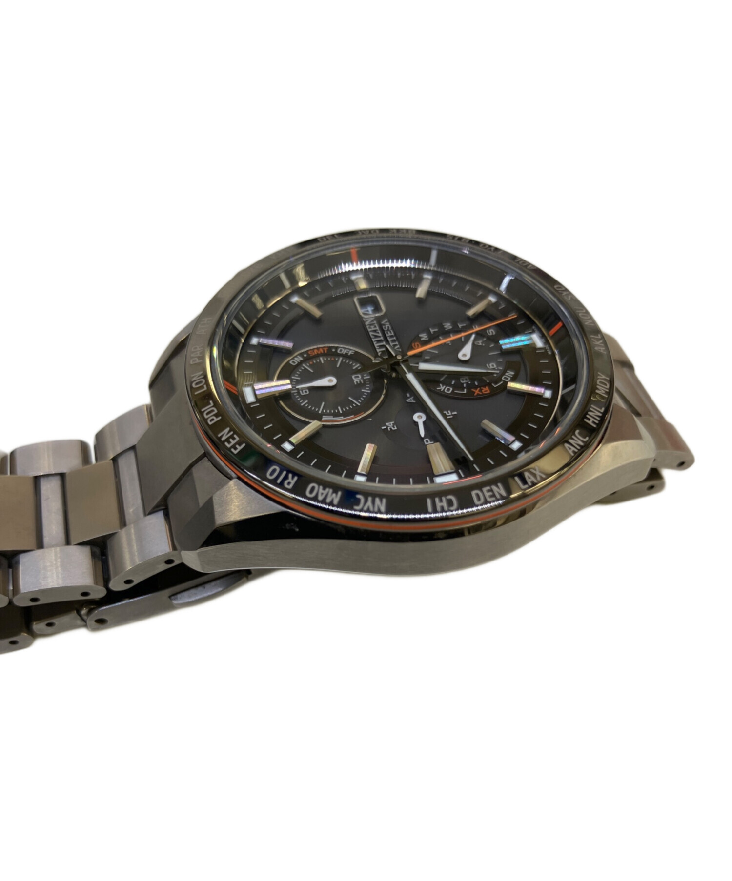 中古・古着通販】CITIZEN (シチズン) 腕時計 ブラック×オレンジ
