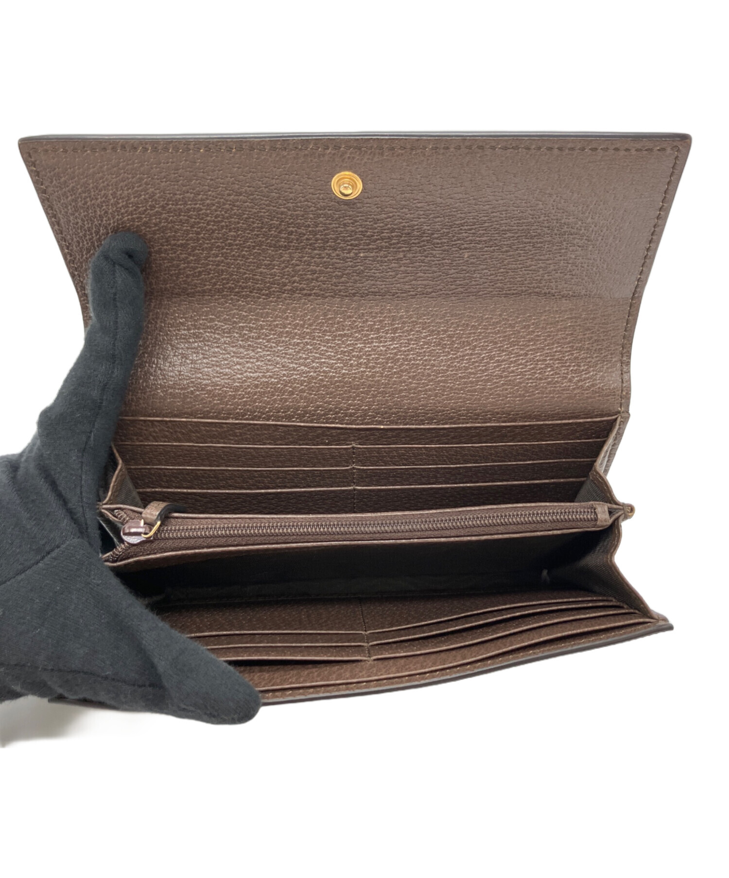 Gucci 長財布 ブラウンレザー GUCCI ブラウンレザー 長財布