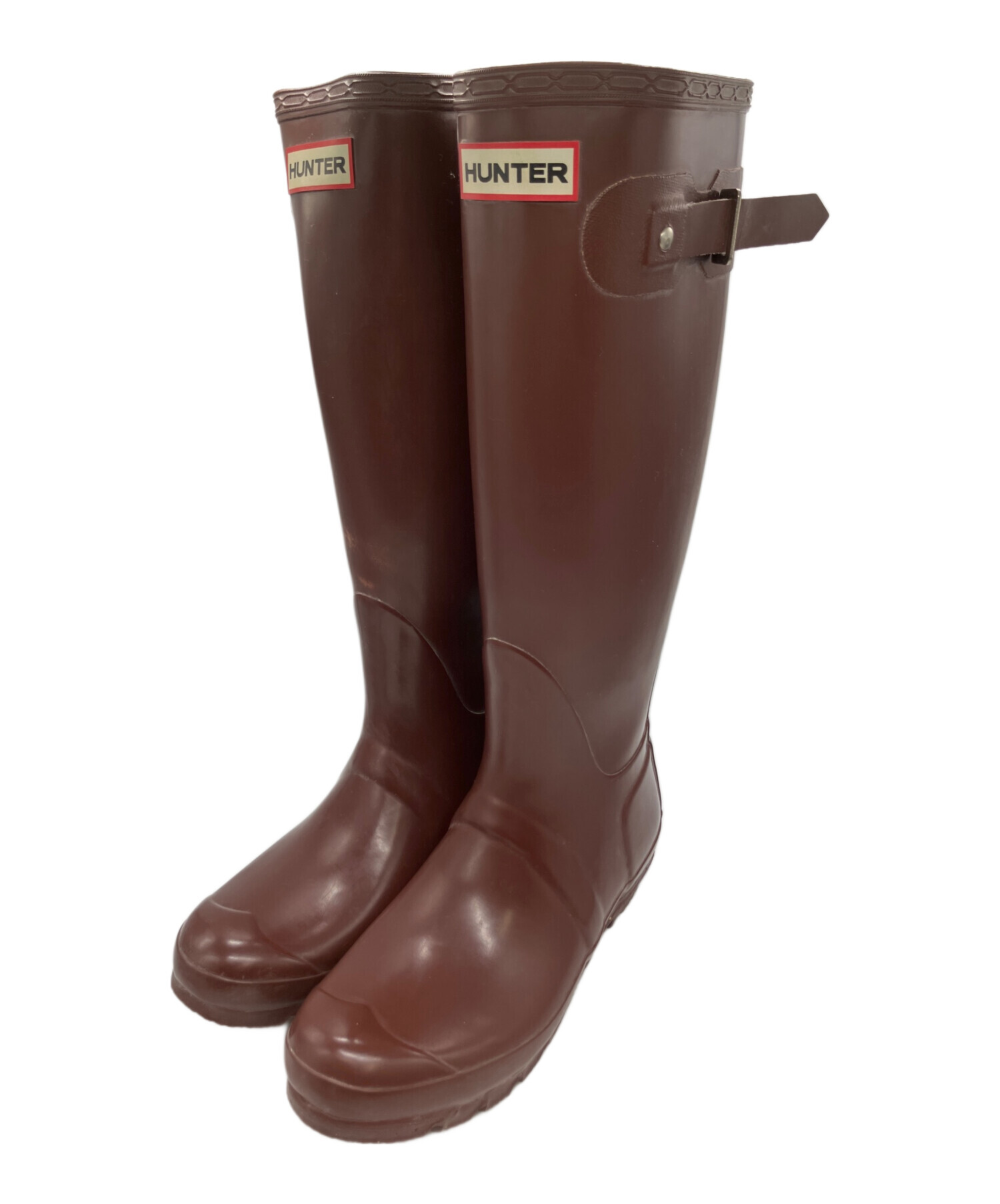 【美品】HUNTER ハンターラバーブーツUK8JP27cmキャメル長靴 中古・古着通販】HUNTER (ハンター) ラバーブーツ ブラウン サイズ