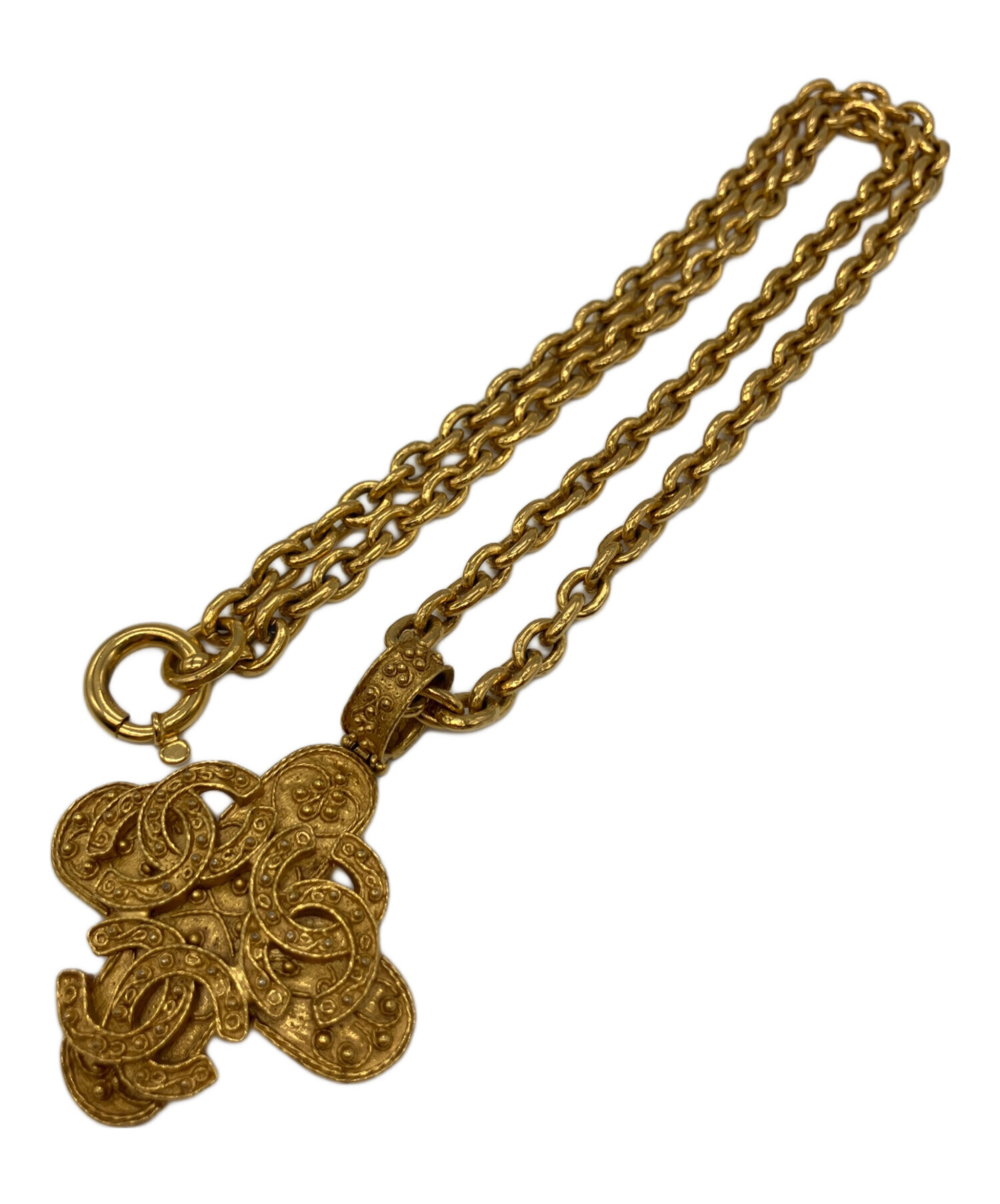 希少 CHANEL シャネル ココマーク トリプル マーブルボール ネックレス 希少 CHANEL シャネル ココマーク トリプル マーブルボール ネックレス