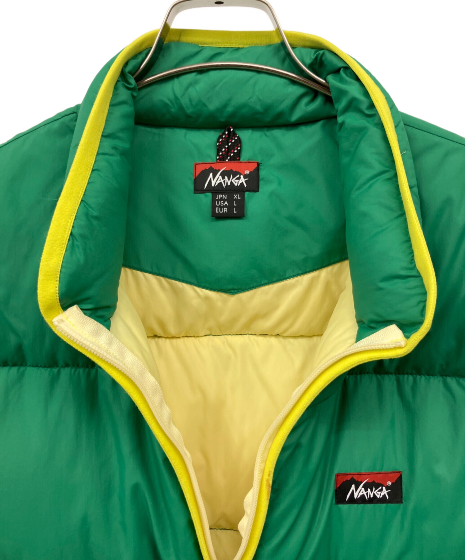 中古・古着通販】NANGA (ナンガ) ダウンベスト グリーン×イエロー