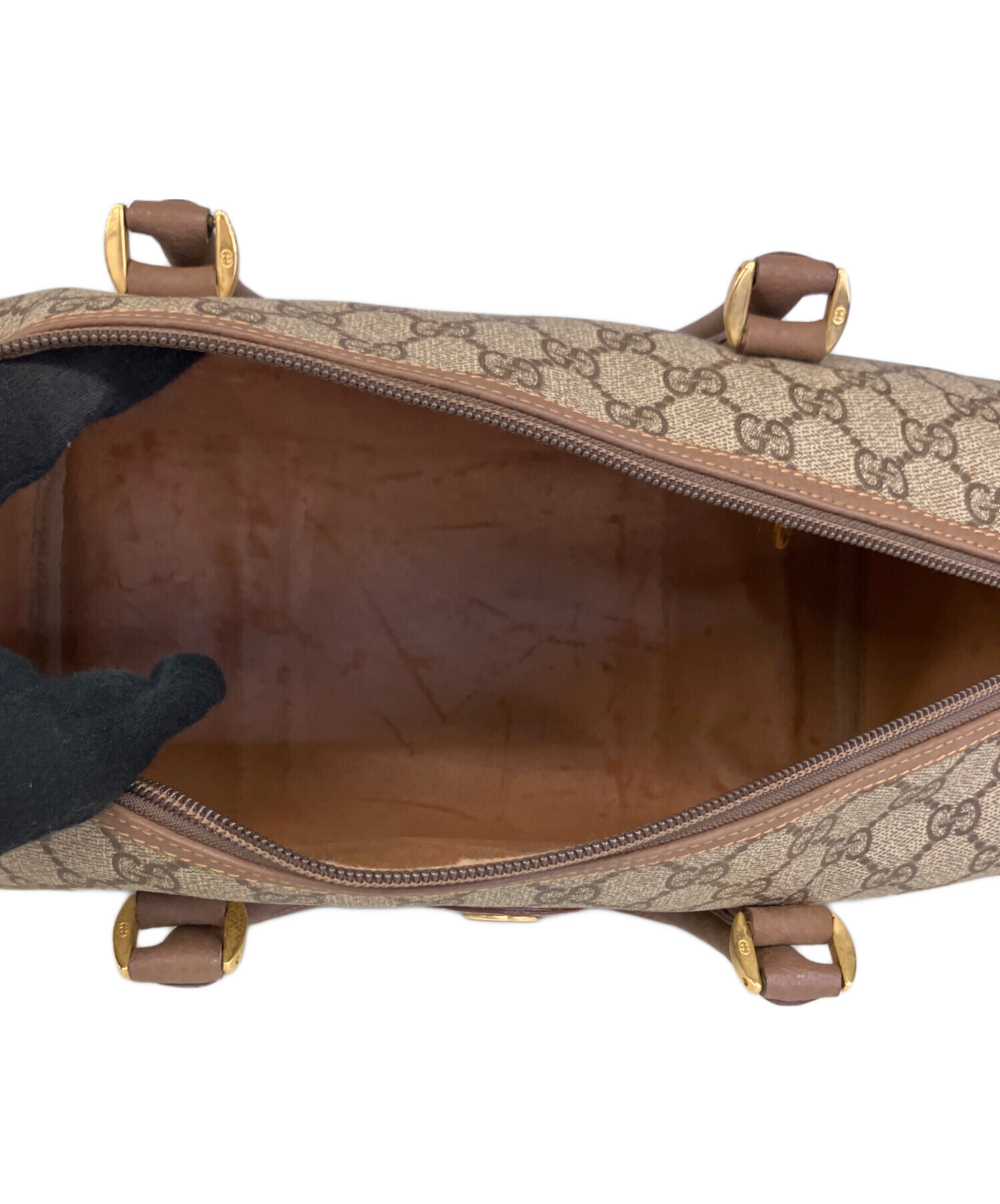 中古・古着通販】GUCCI (グッチ) ボストンバッグ ベージュ×ブラウン