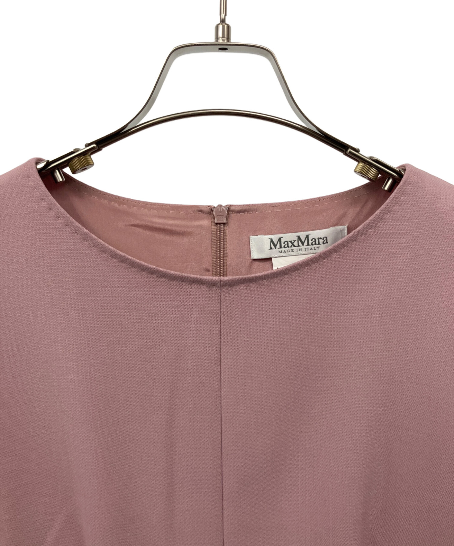 中古・古着通販】MaxMara (マックスマーラ) 長袖ワンピース ピンク