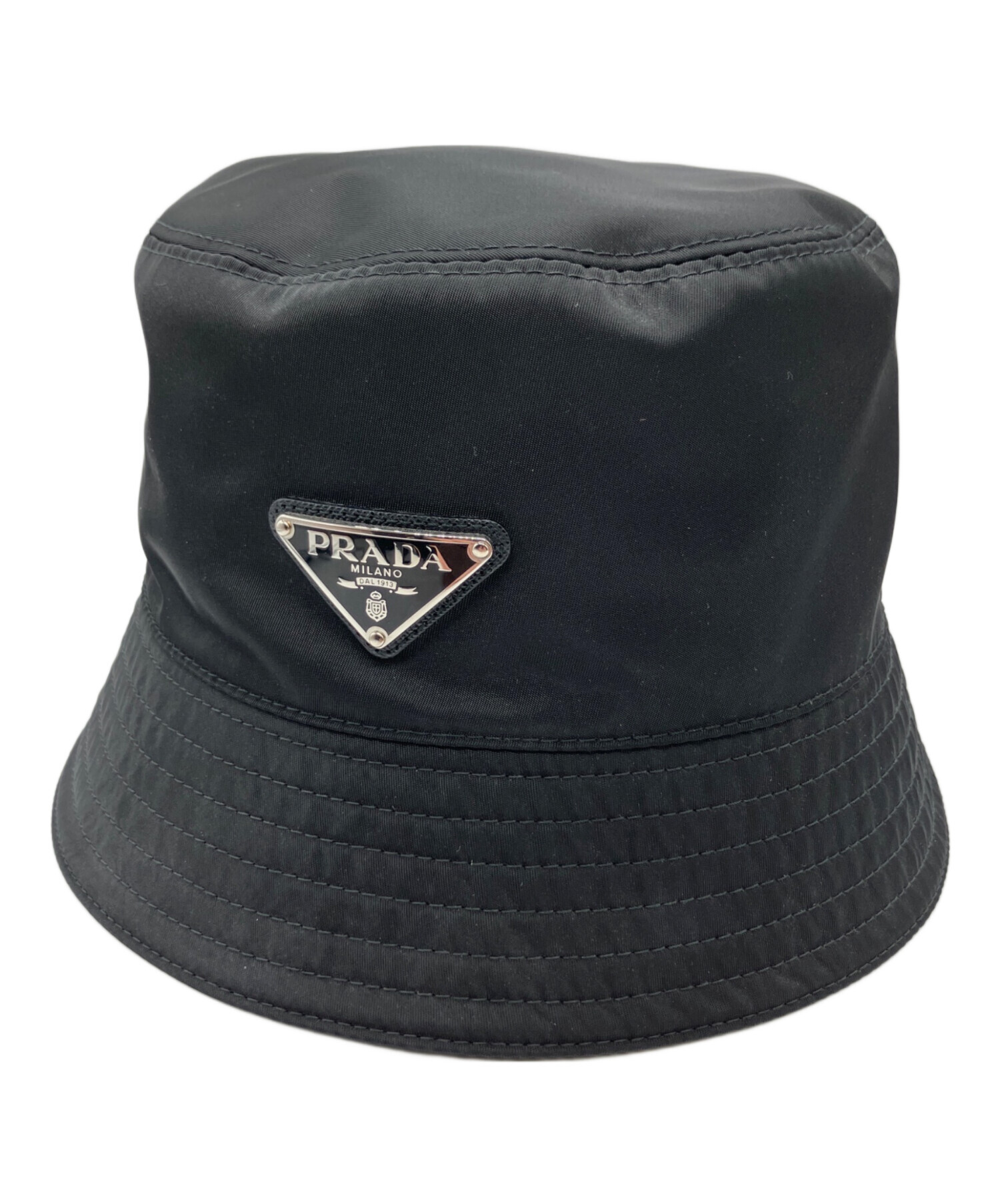 週末SALE　美品　人気PRADA バケットハット 人気の黒 中古・古着通販】PRADA (プラダ) バケットハット ブラック｜ブランド