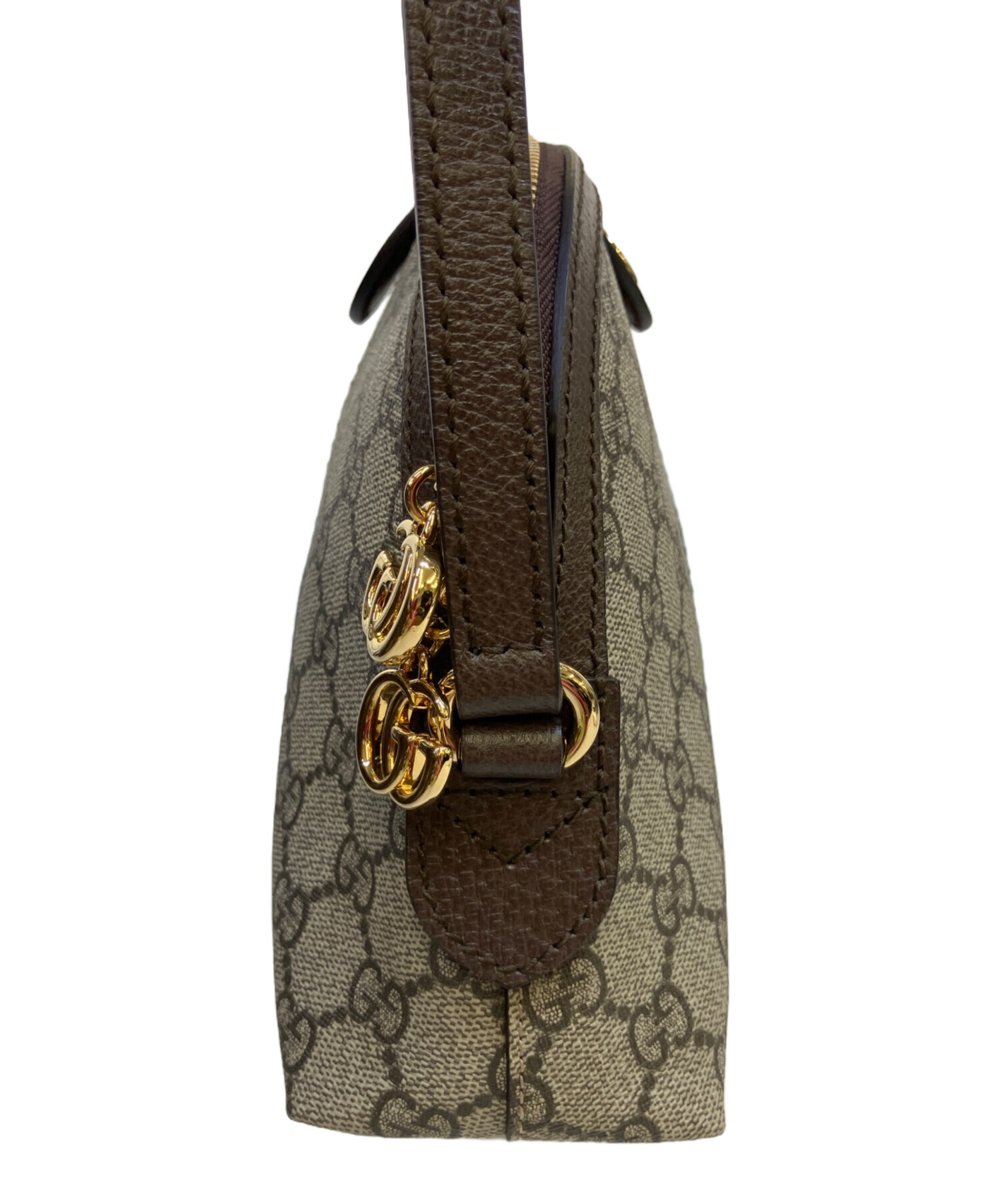 本物 グッチ GUCCI レザー ショルダーバッグ ポシェット ベージュ バッグ 中古 GUCCI - 本物 グッチ GUCCI レザー ショルダーバッグ ポシェット