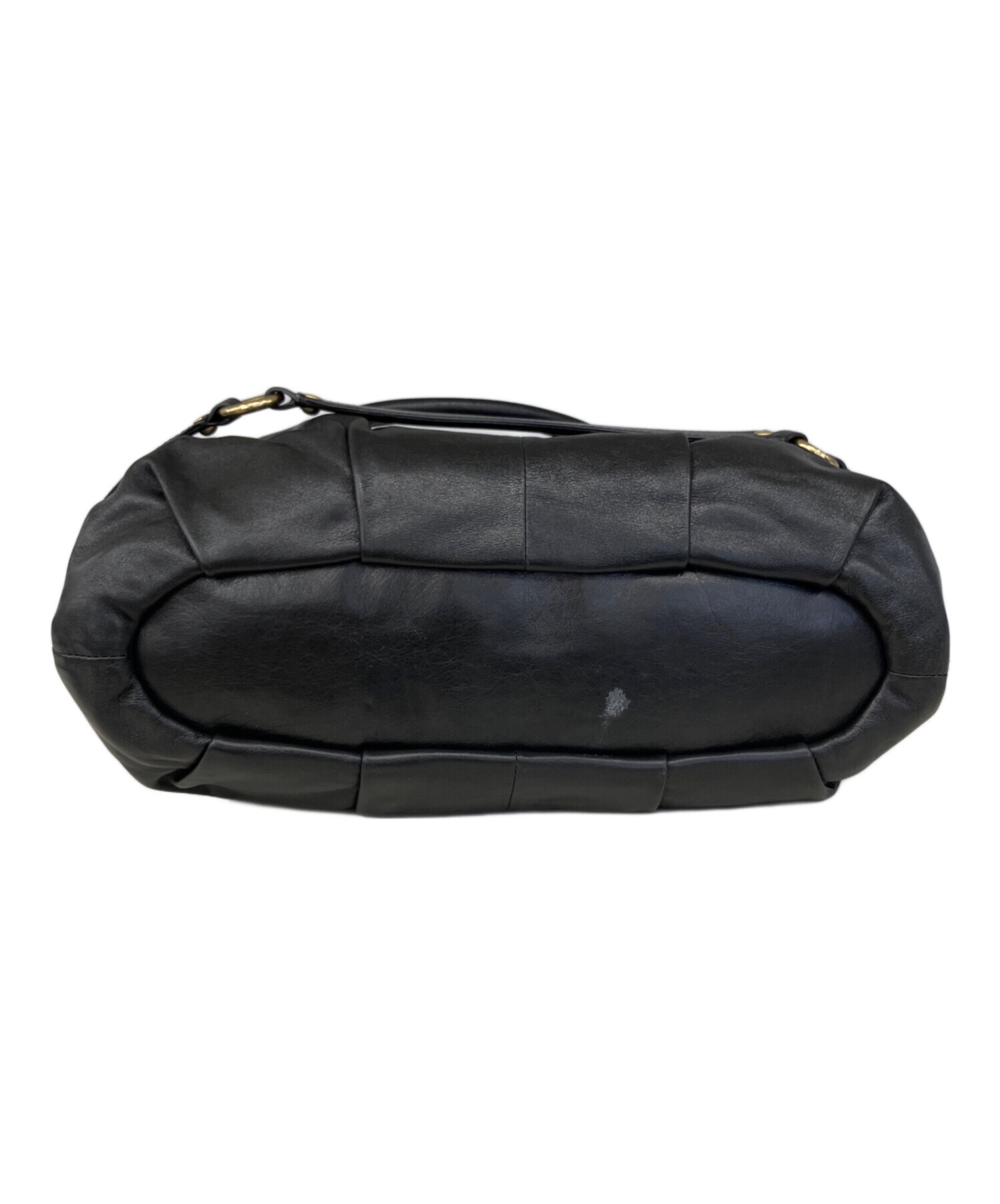 中古・古着通販】COACH (コーチ) レザーハンドバッグ ブラック