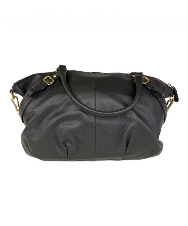 中古・古着通販】COACH (コーチ) レザーハンドバッグ ブラック