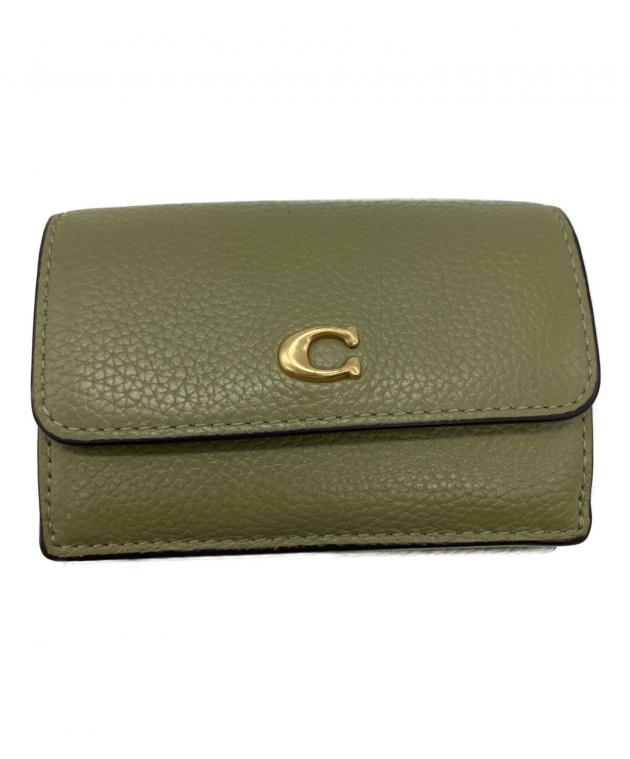 中古・古着通販】COACH (コーチ) 3つ折り財布 オリーブ｜ブランド