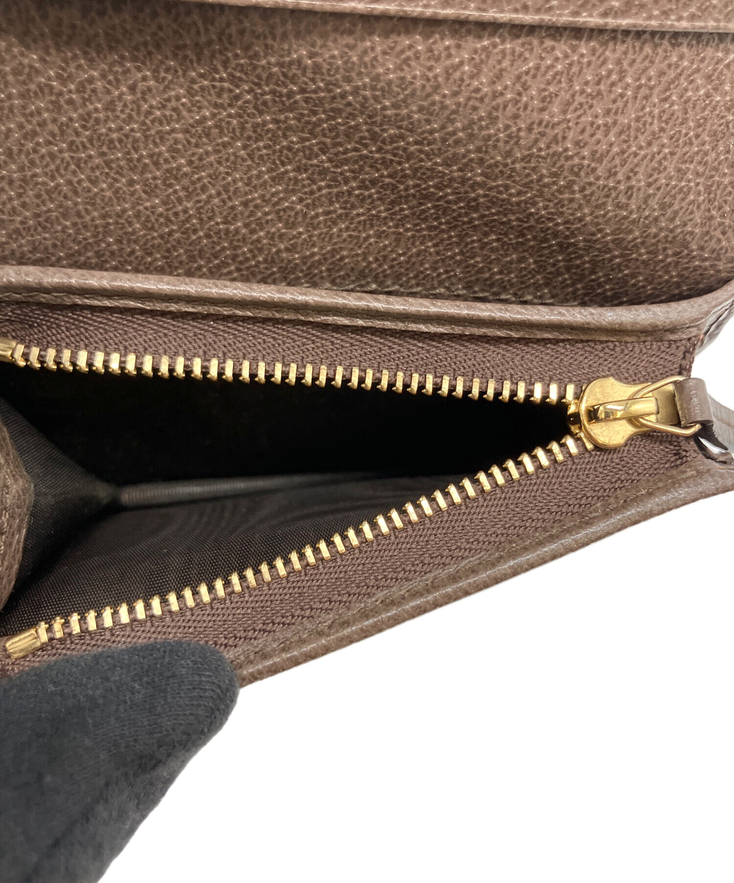 中古・古着通販】GUCCI (グッチ) 2つ折り財布 ブラウン｜ブランド