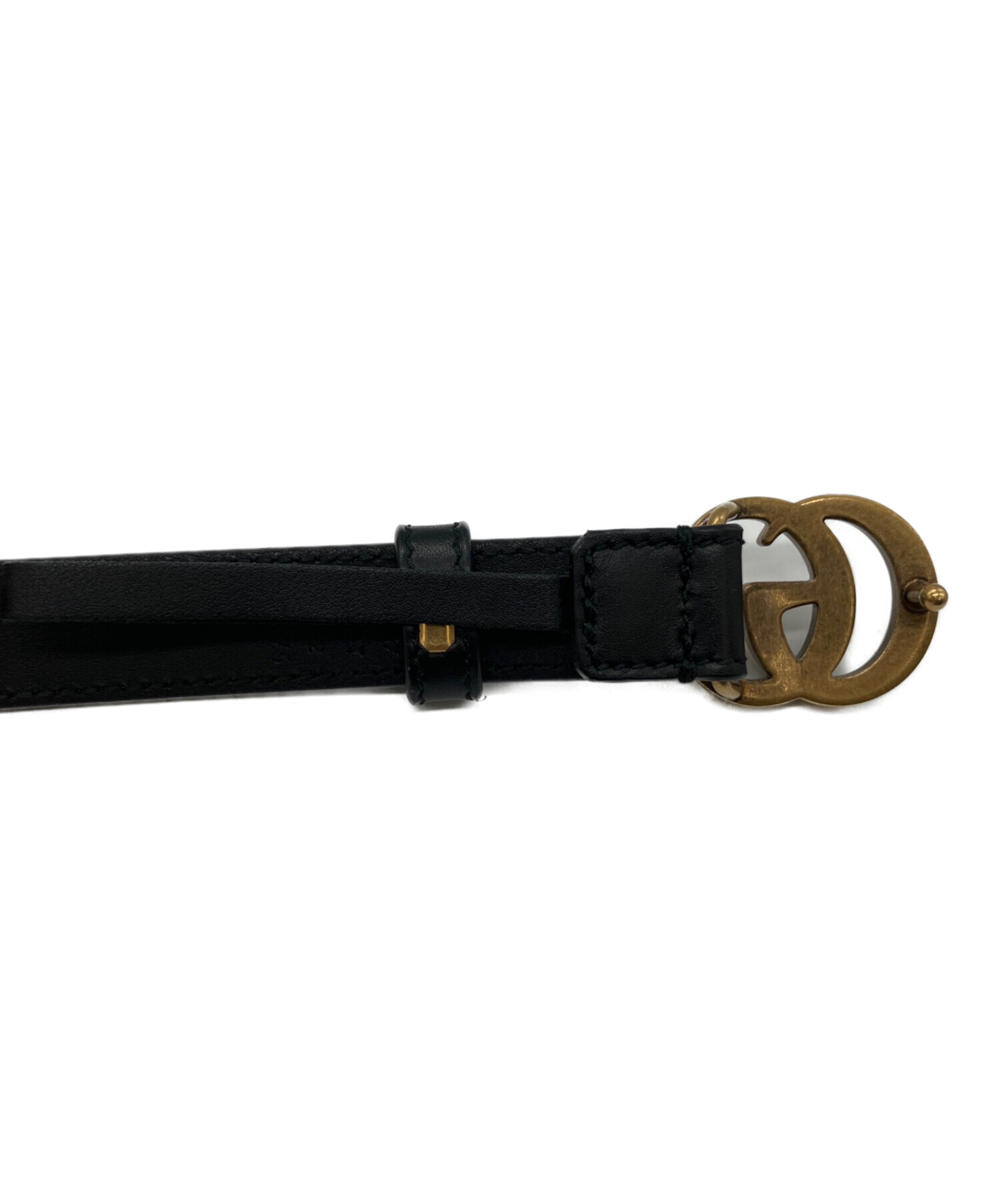 中古・古着通販】GUCCI (グッチ) ダブルGGスリムベルト ブラック