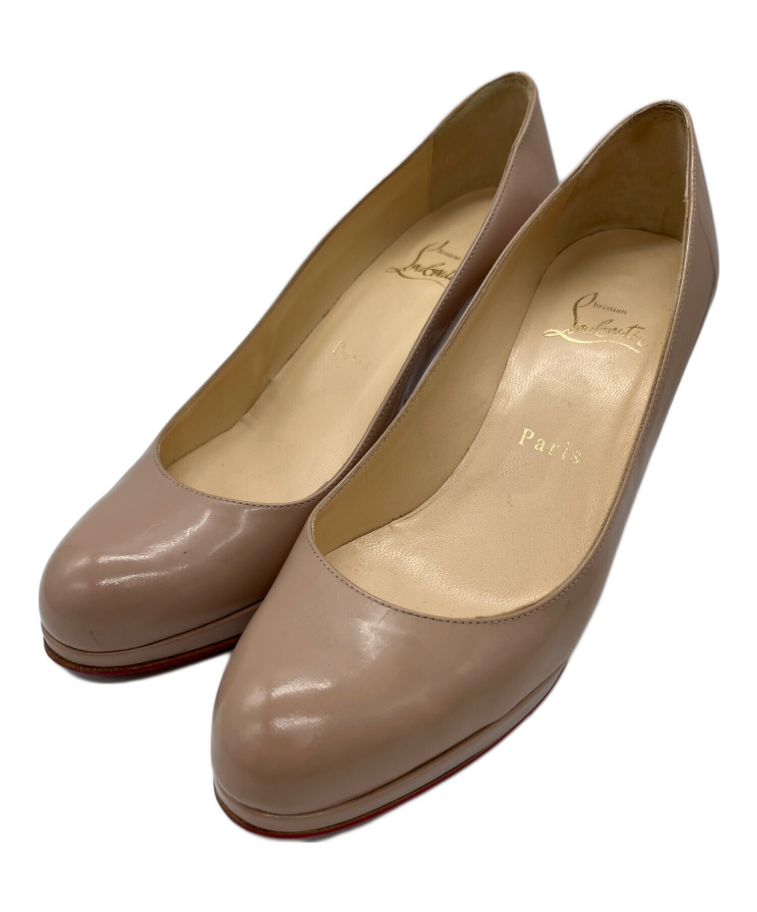 【クリスチャンルブタン 】パンプス 37 スタッズ ベージュ ハイヒール 中古・古着通販】Christian Louboutin (クリスチャン・ルブタン