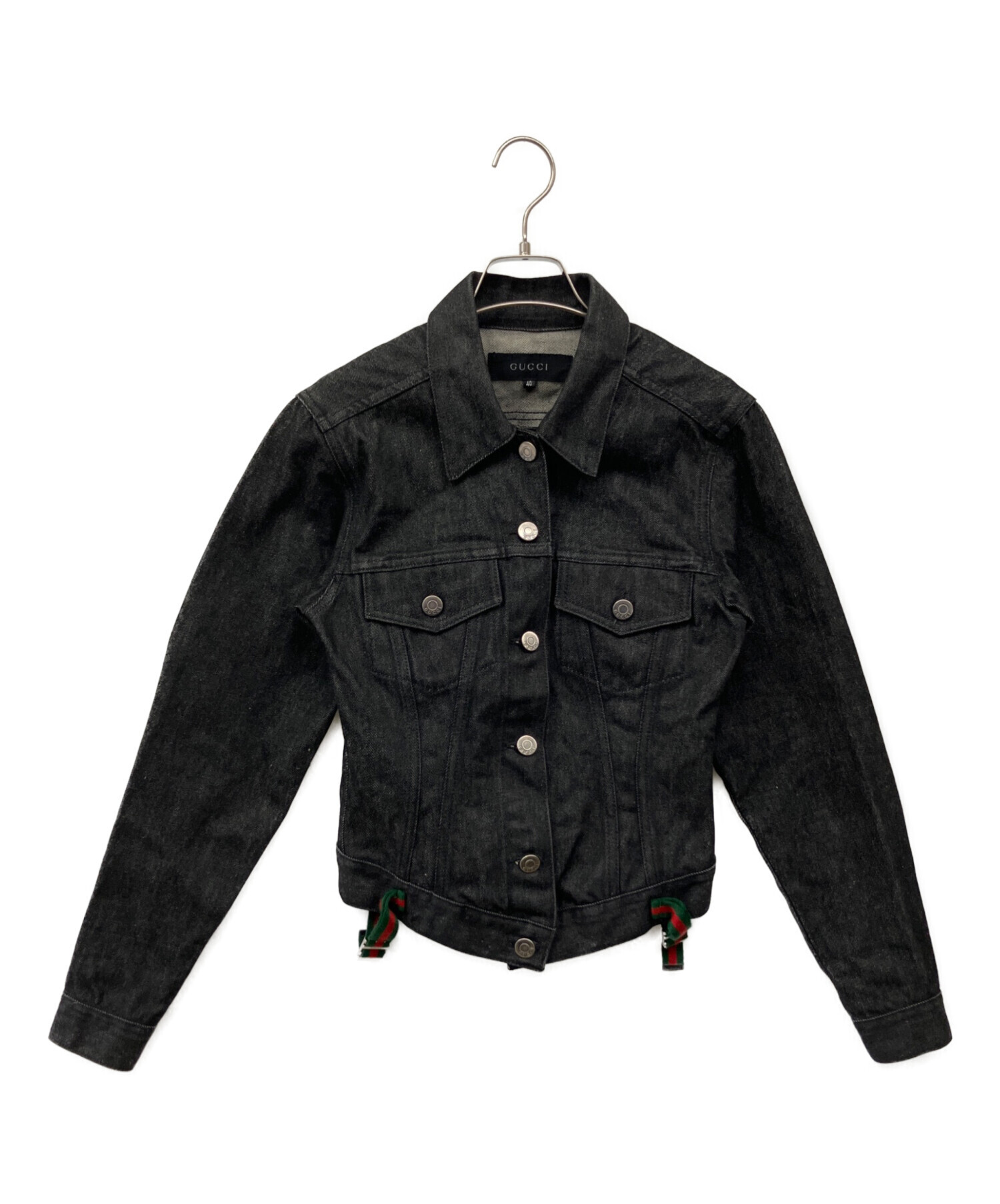 ☆GUCCI♪ブラックGジャン☆ 中古・古着通販】GUCCI (グッチ) デニムジャケット ブラック サイズ:L