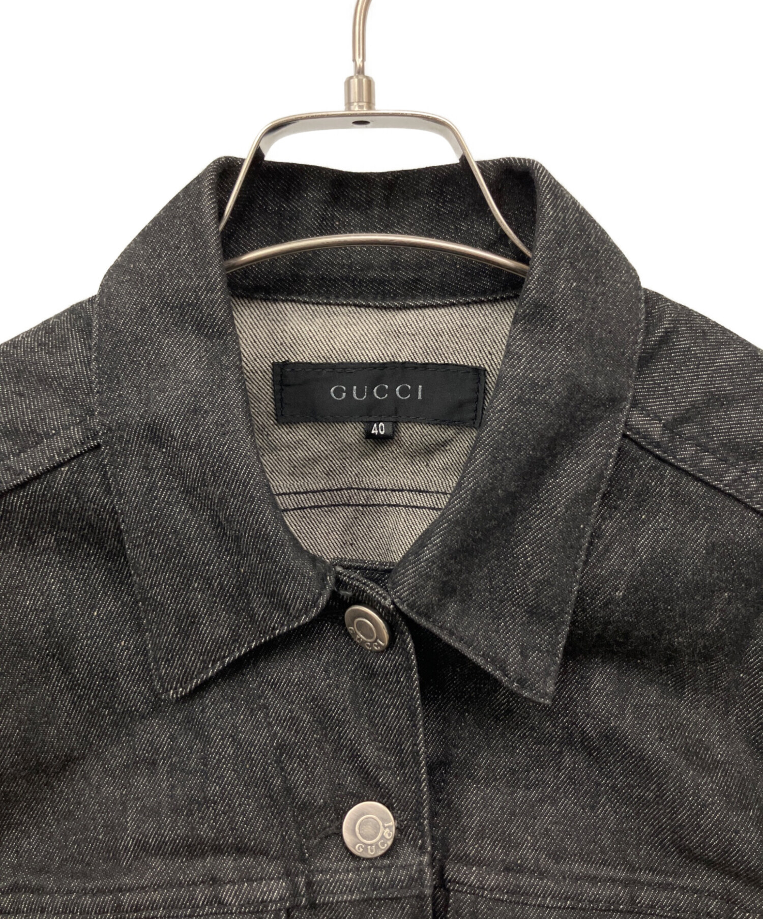 中古・古着通販】GUCCI (グッチ) デニムジャケット ブラック サイズ:L