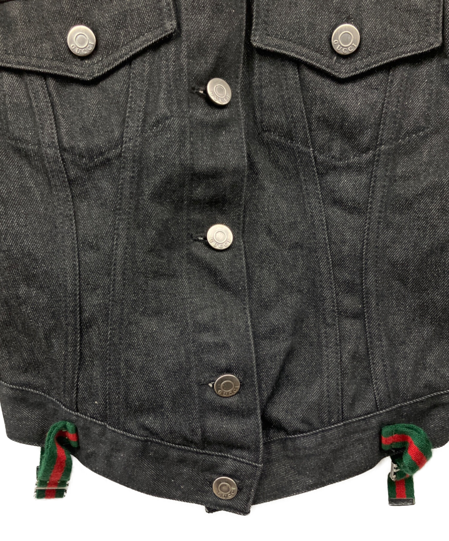 ☆GUCCI♪ブラックGジャン☆ 中古・古着通販】GUCCI (グッチ) デニムジャケット ブラック サイズ:L