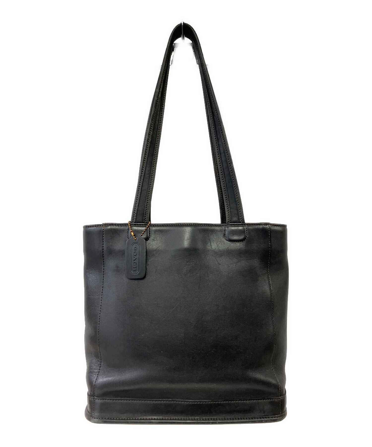 COACH コーチ ハンドバッグ ブラック レザー 中古・古着通販】COACH (コーチ) ハンドバッグ ブラック｜ブランド