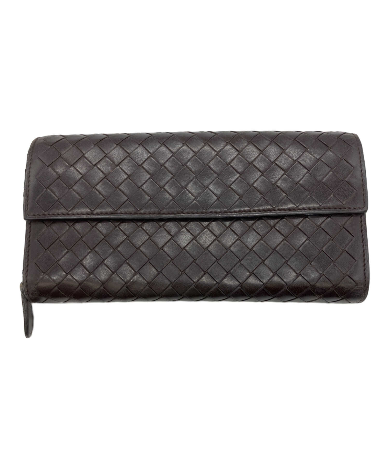 中古・古着通販】BOTTEGA VENETA (ボッテガベネタ) 長財布 ブラウン