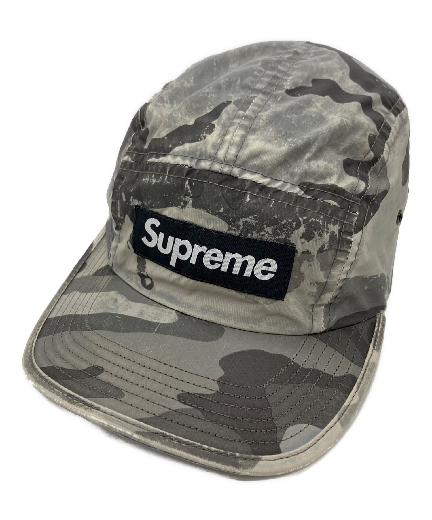 Supreme シュプリーム キャップ - チャコールグレー 【古着】【中古】 中古・古着通販】Supreme (シュプリーム) キャップ グレー×ホワイト