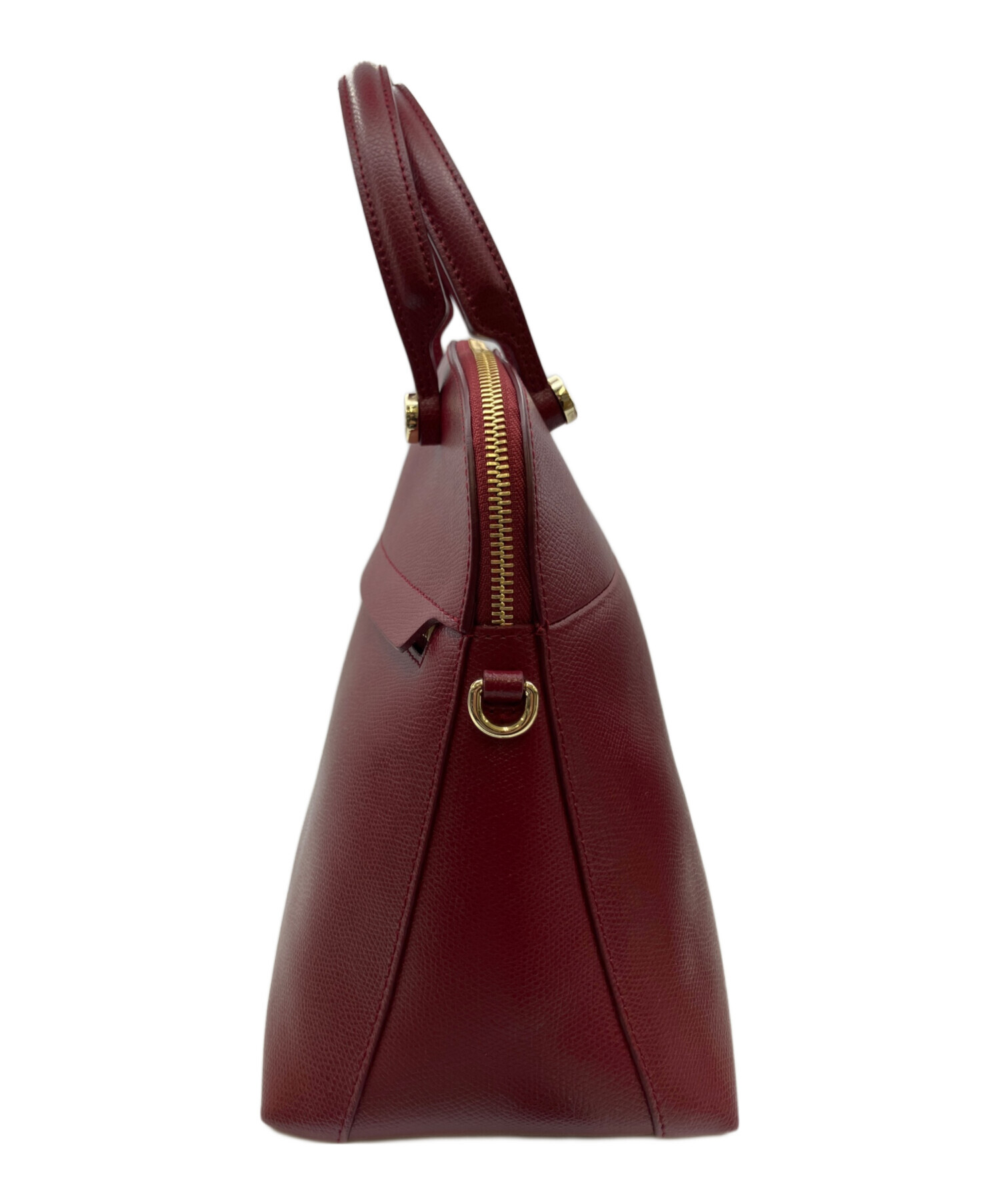 FURLA クロコ型押し ハンドバッグ ボルドー 8/ FURLA フルラ ハイパー 