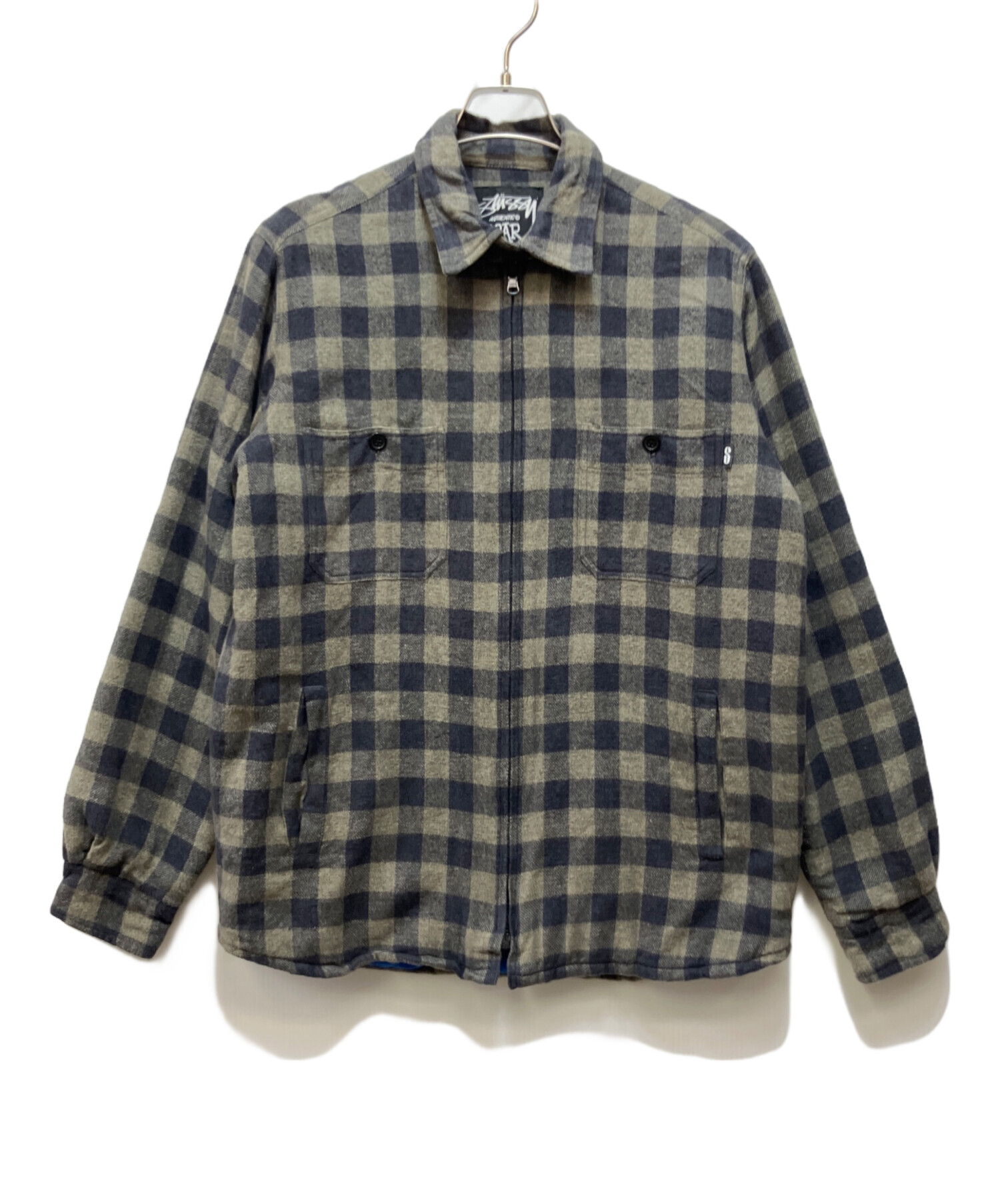 Stussy チェック柄 ジップアップジャケット 中古・古着通販】stussy (ステューシー) ジップアップジャケット