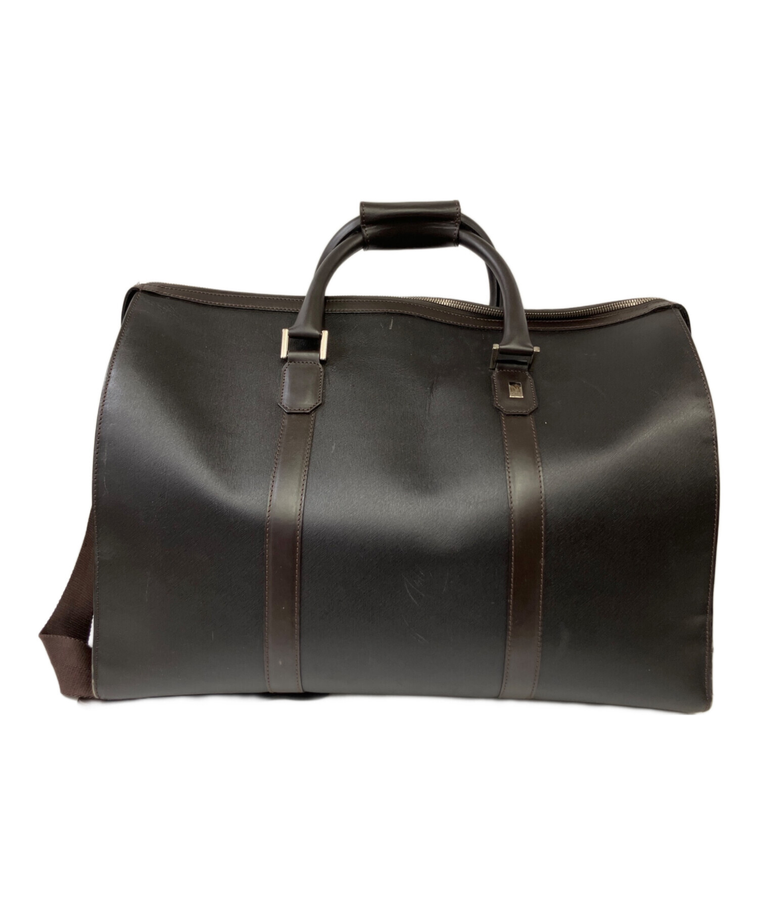 未使用タグ付♡dunhill ダンヒル ロゴ 総柄 ボストンバッグ 大容量 中古・古着通販】dunhill (ダンヒル) ボストンバッグ ダークブラウン