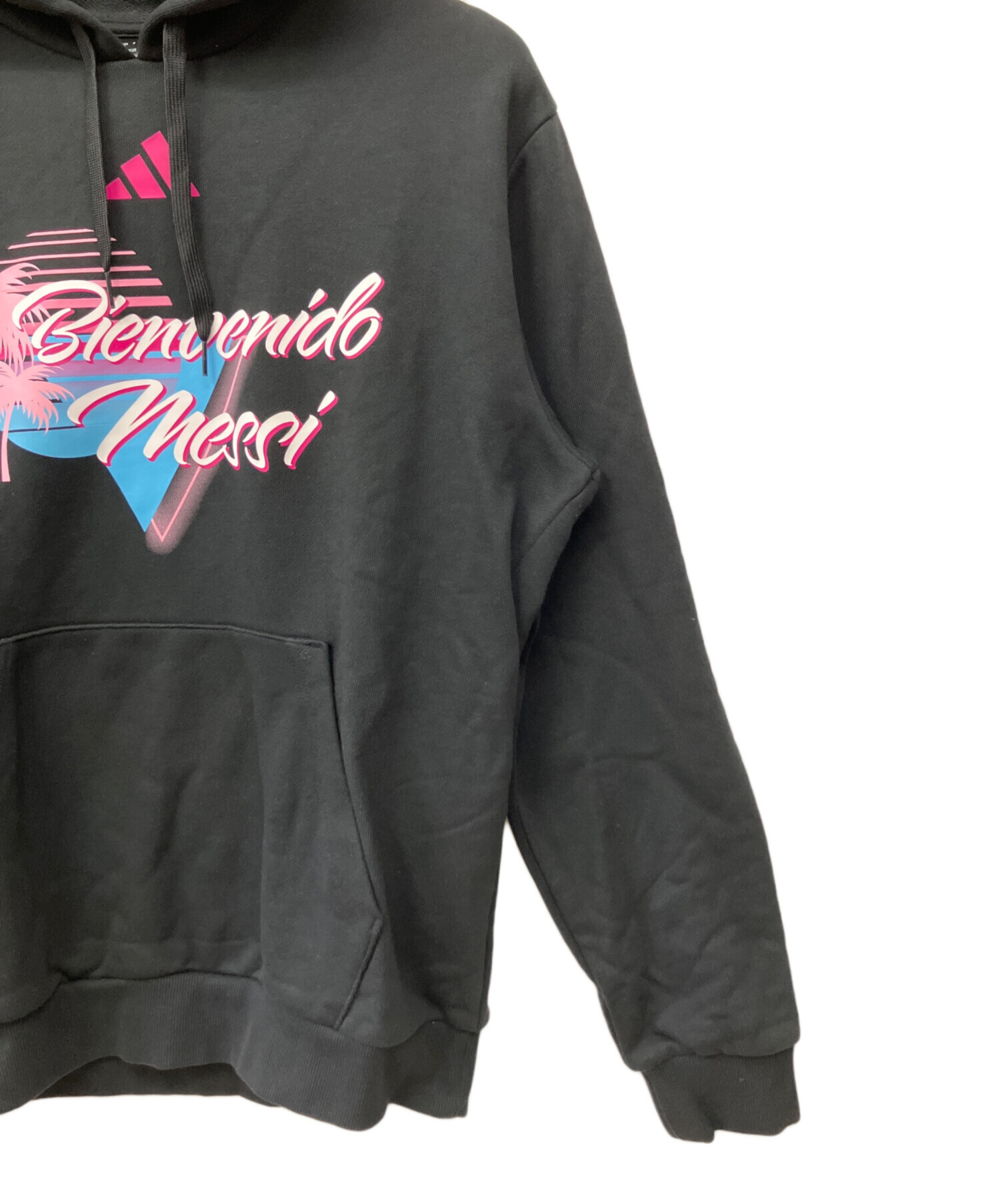 中古・古着通販】adidas (アディダス) プルオーバーパーカー ブラック