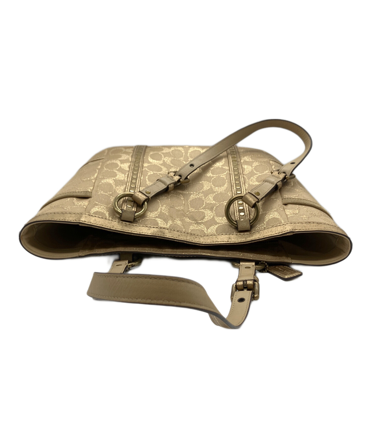 中古・古着通販】COACH (コーチ) ハンドバッグ ベージュ｜ブランド