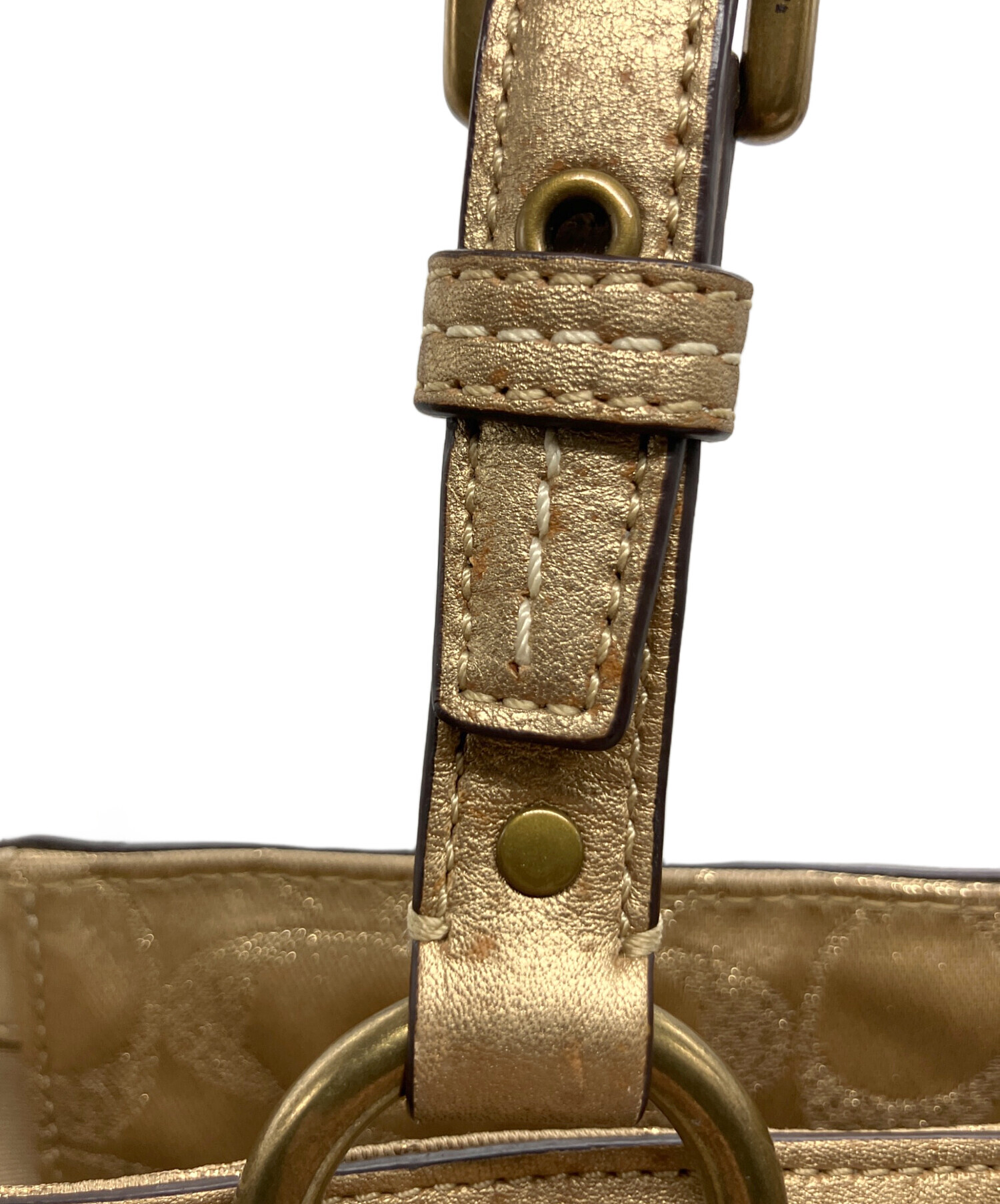 中古・古着通販】COACH (コーチ) ハンドバッグ ベージュ｜ブランド