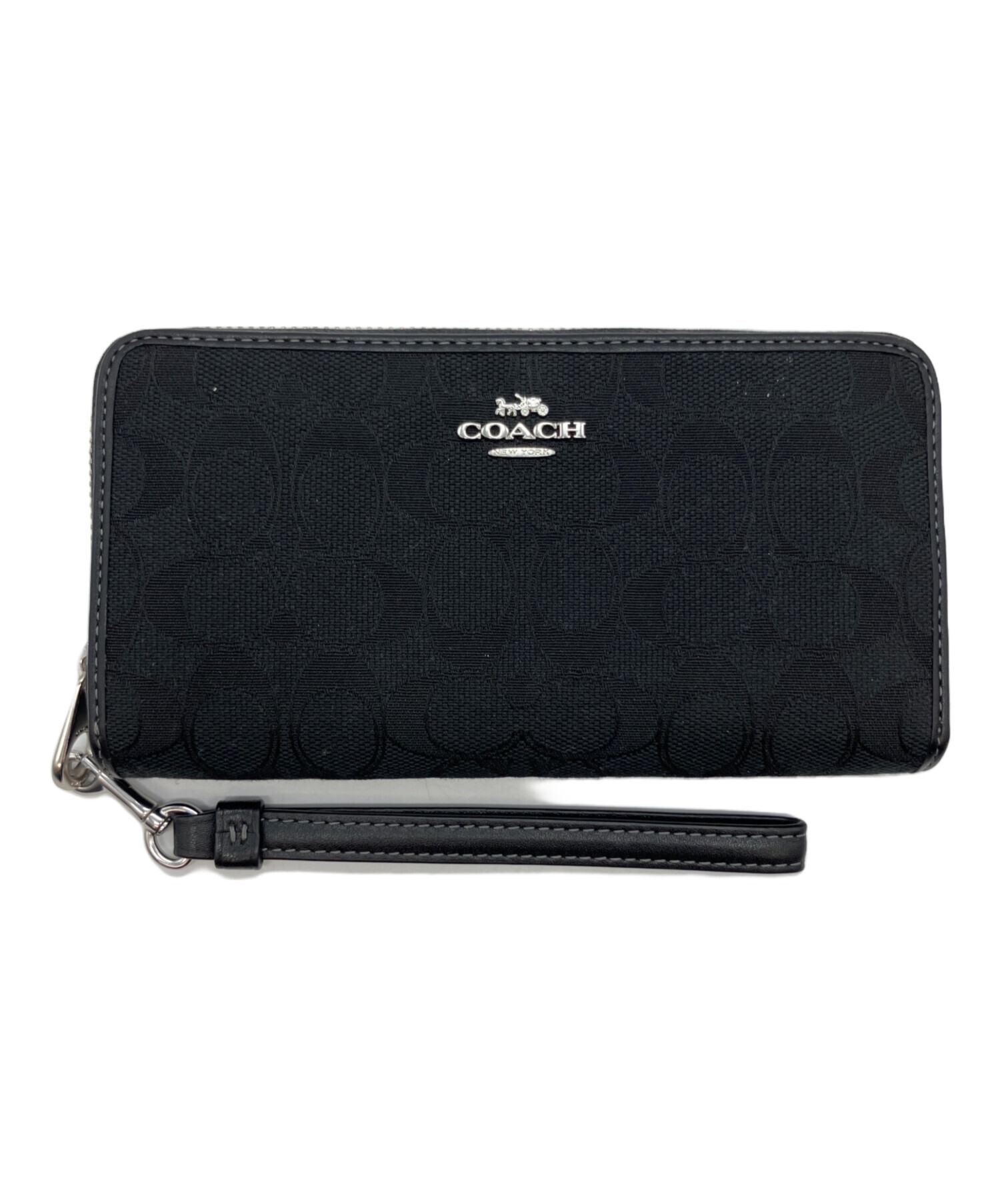 COACH 長財布 ブラック ラウンドファスナー 中古・古着通販】COACH (コーチ) ラウンドファスナー財布 ブラック