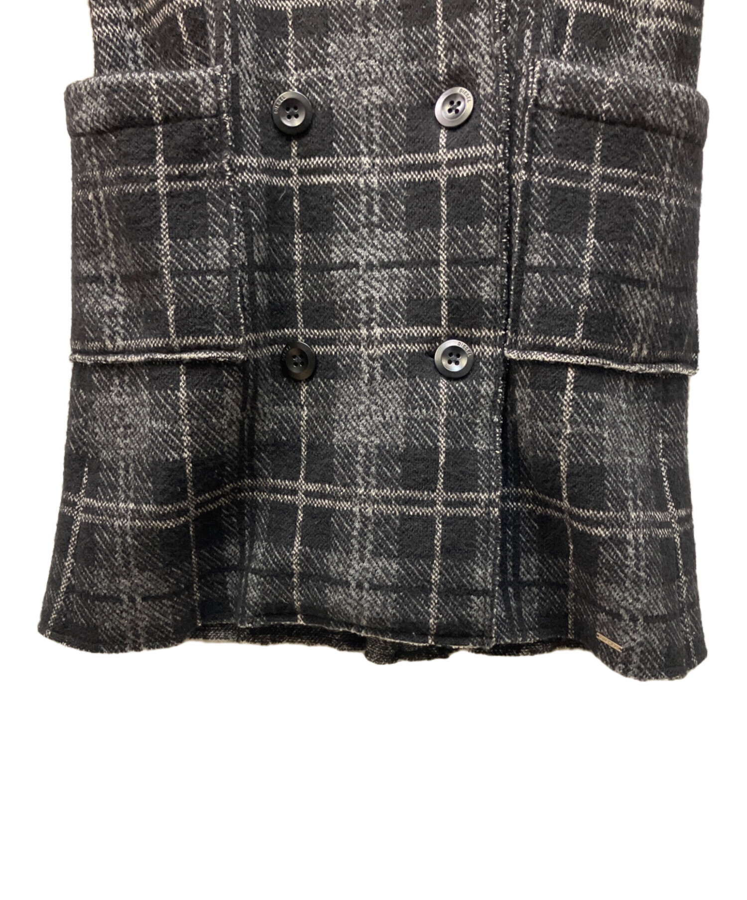 中古・古着通販】DIESEL (ディーゼル) チェスターコート ブラック