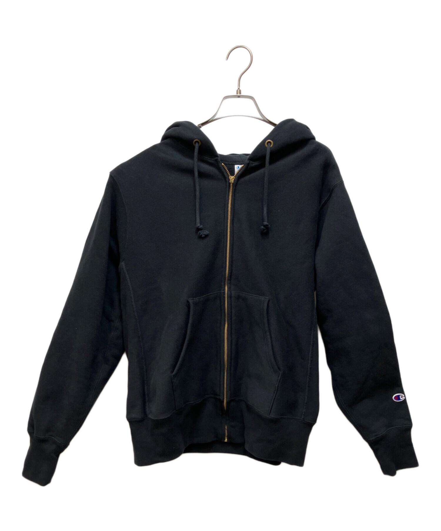 00s Champion 古着 リバースウィーブ ジップパーカー 黒 フェード 中古・古着通販】Champion REVERSE WEAVE (チャンピオン リバース