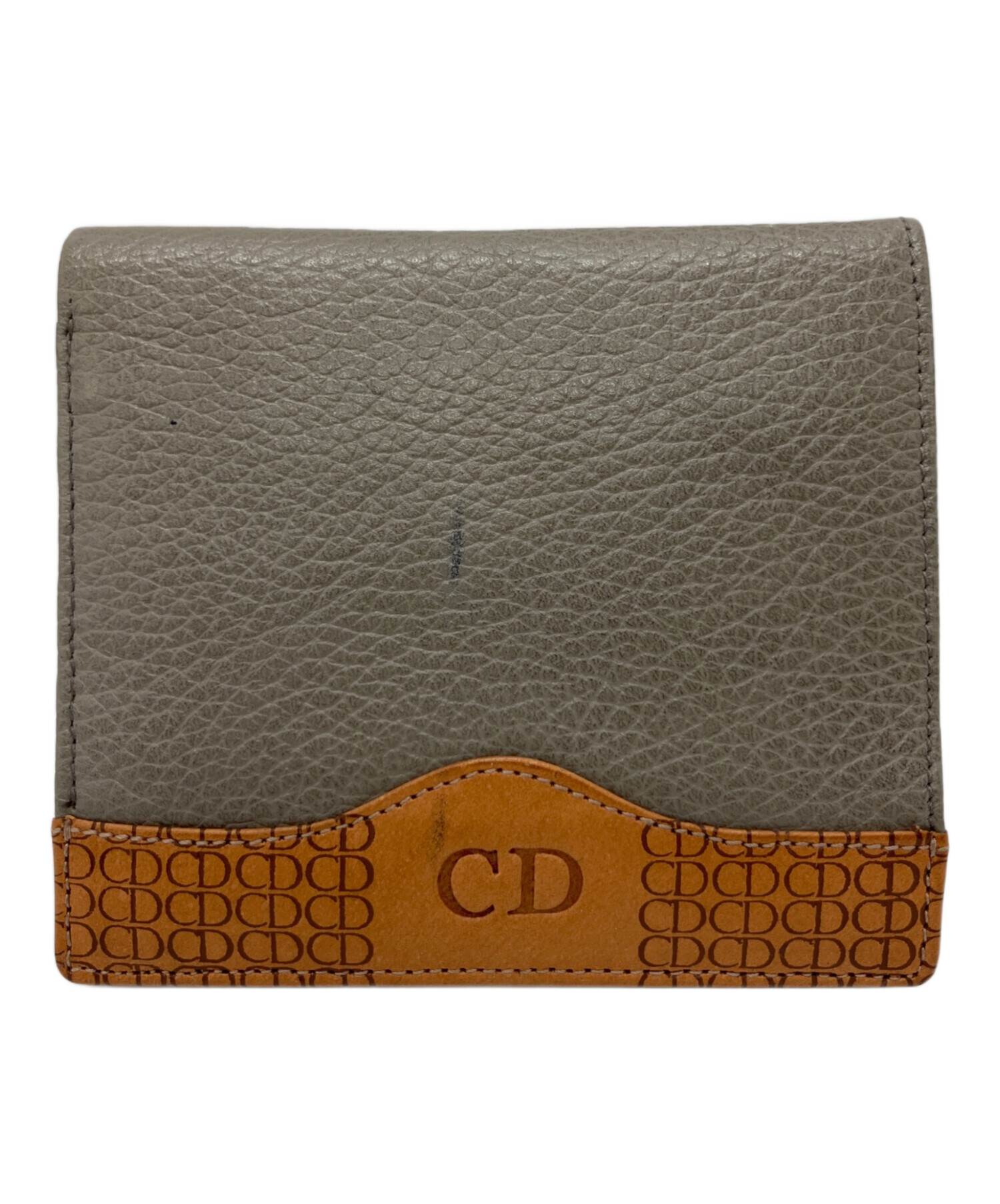 Dior ディオール 二つ折り財布 ベージュ グレー 中古・古着通販】Christian Dior (クリスチャン ディオール) 2つ折り