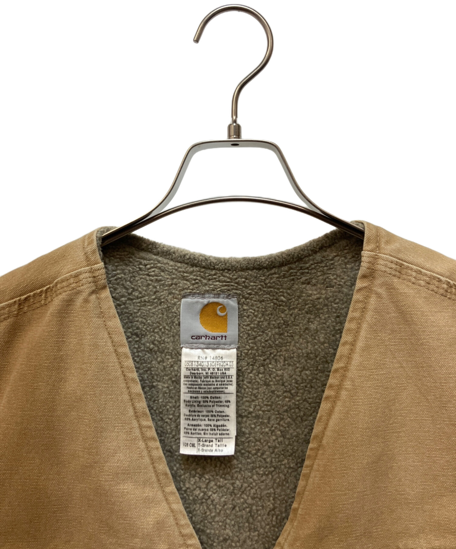 中古・古着通販】CarHartt (カーハート) ベスト ベージュ サイズ:XL
