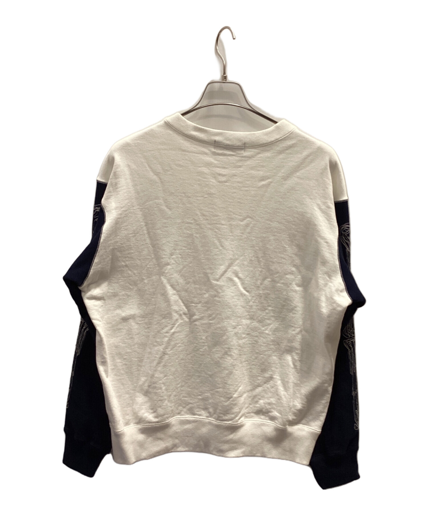 中古・古着通販】ensou (エンソウ) Bone Sweatshirt ネイビー×ホワイト