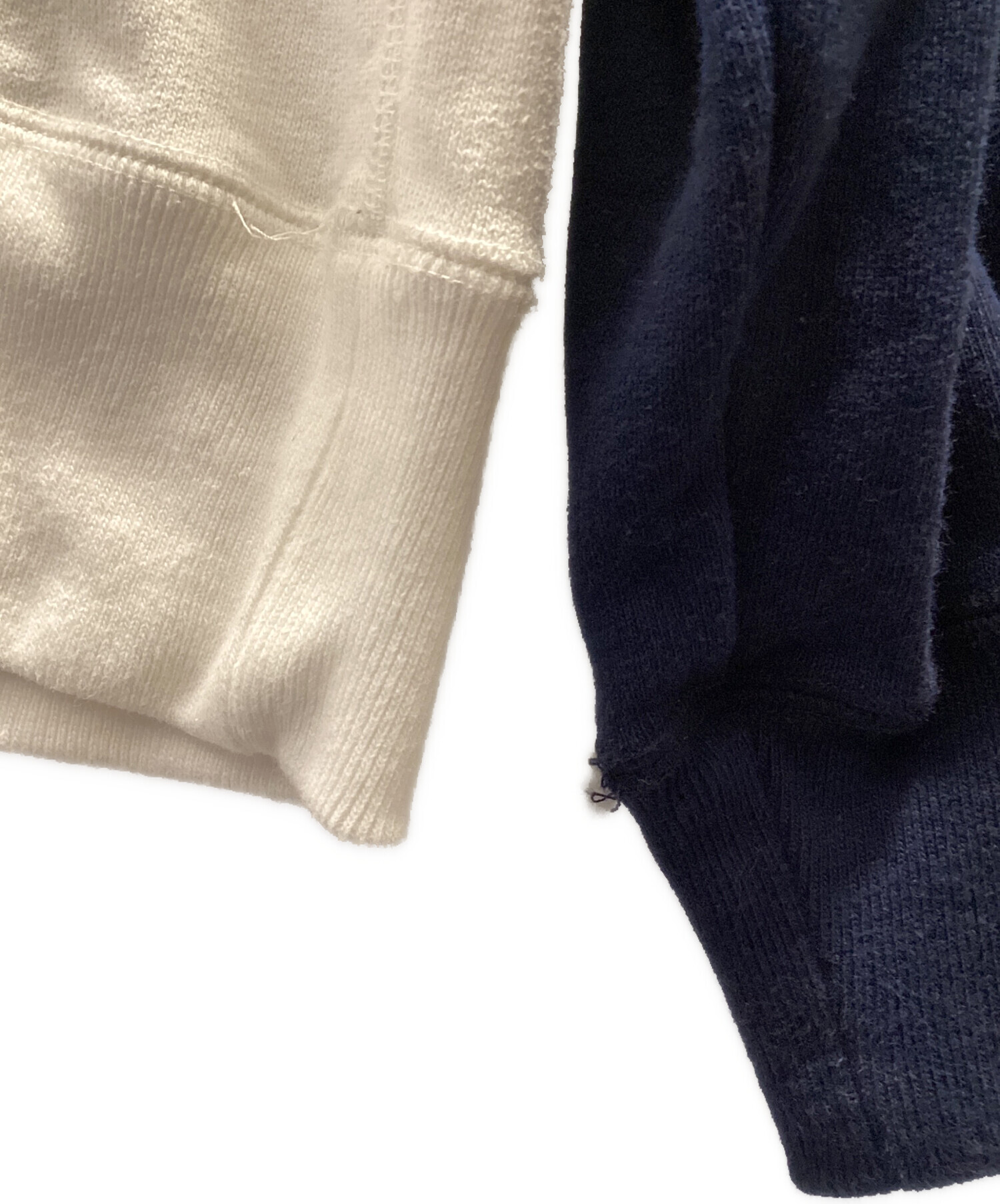 中古・古着通販】ensou (エンソウ) Bone Sweatshirt ネイビー×ホワイト