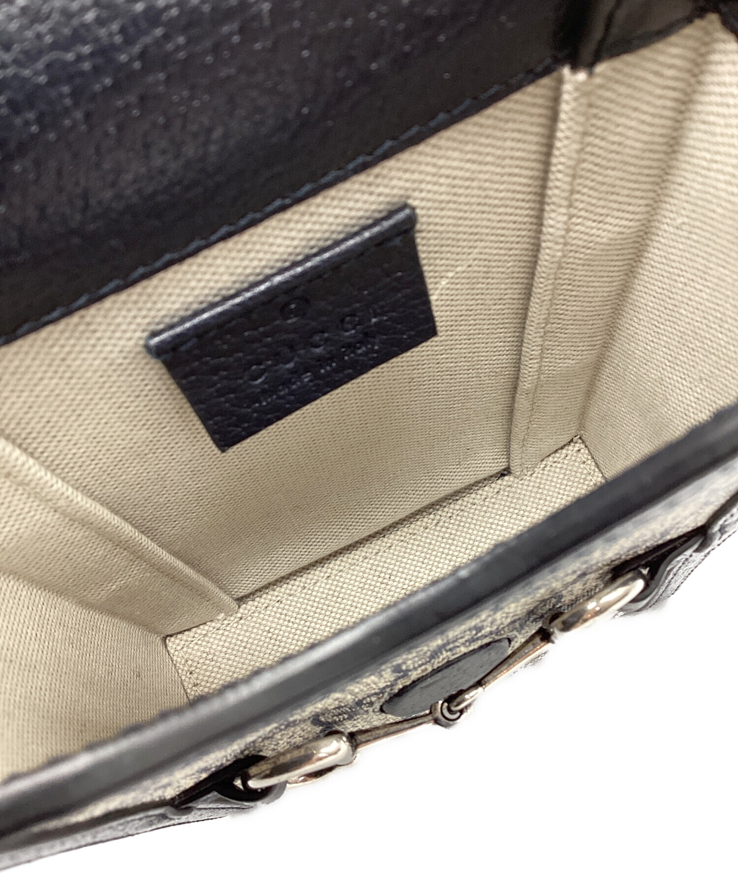 中古・古着通販】GUCCI (グッチ) ショルダーバッグ ブラック×ベージュ