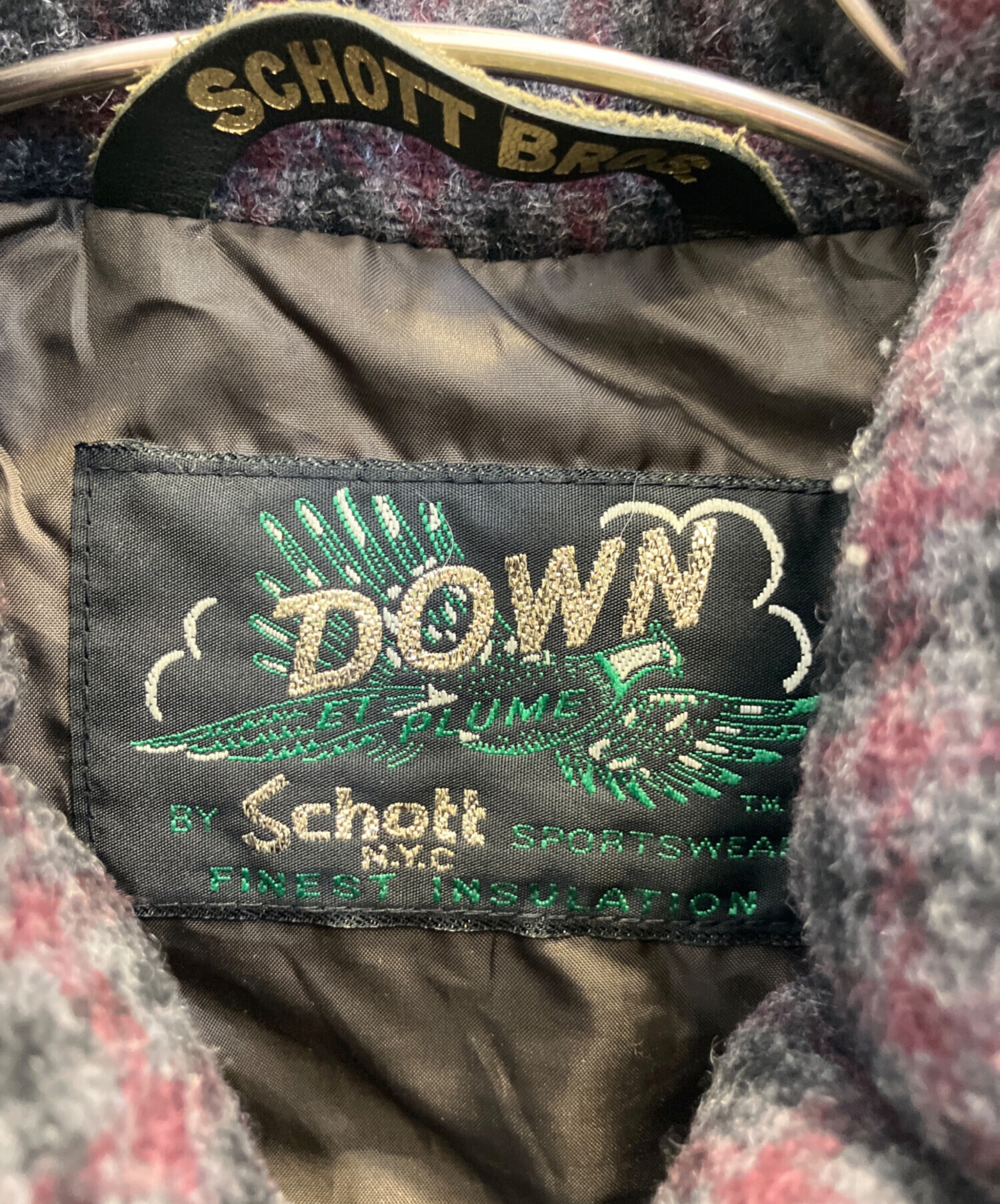 中古・古着通販】Schott (ショット) ダウンベスト ブラウン サイズ