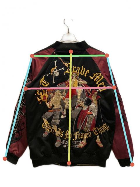 ワンピース　スカジャン 中古・古着通販】ONE PIECE (ワンピース) スカジャン ブラック×レッド