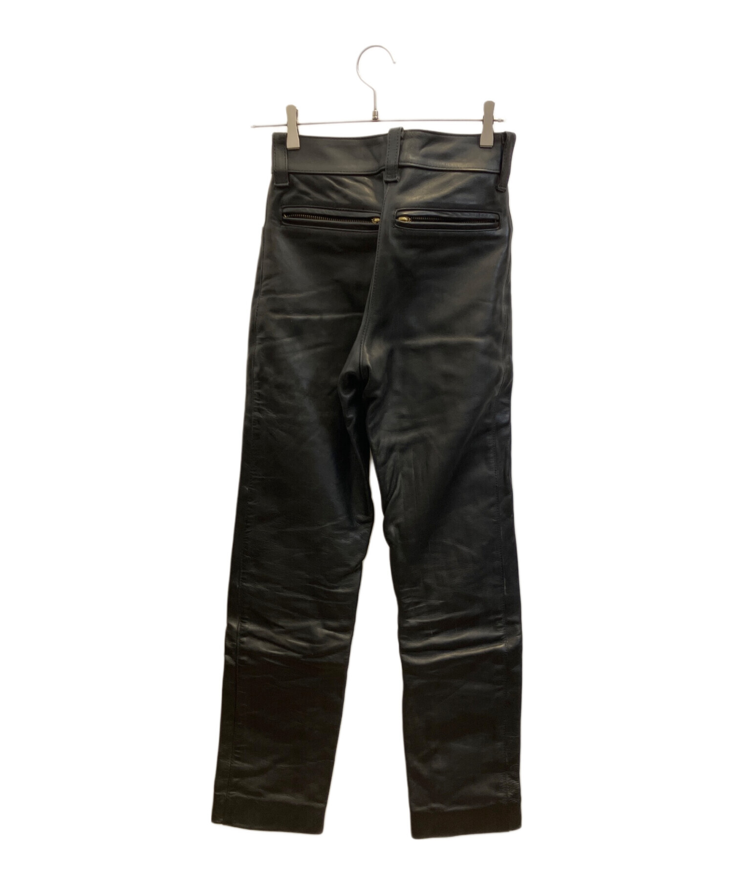バンソンvanson レザー ブラックパンツ 中古・古着通販】VANSON (バンソン) レザーパンツ ブラック サイズ