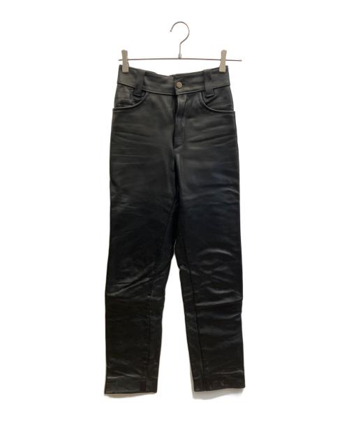 VANSONブラックレザー スリムフィットパンツ　サイズ36 中古・古着通販】VANSON (バンソン) レザーパンツ ブラック サイズ